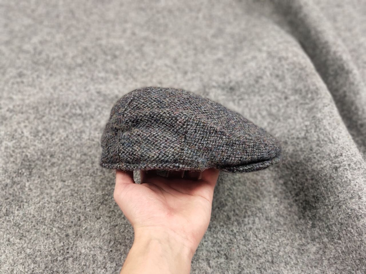 Harris Tweed Vintage Harris Tweed Gray Plaid Wool Flat Hat Size ONE SIZE - 6 Thumbnail