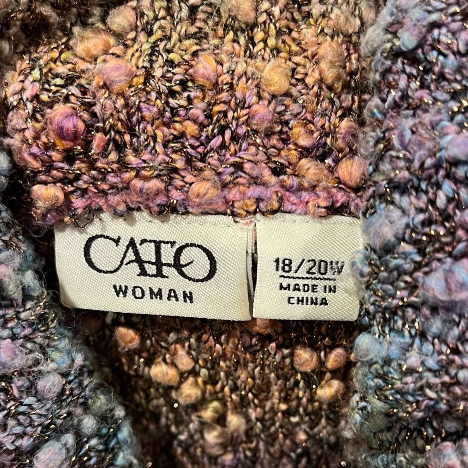 Vintage Cato Woman Rainbow Metallic Cropped Sweater Size 18/20W Size S / US 4 / IT 40 - 4 Thumbnail