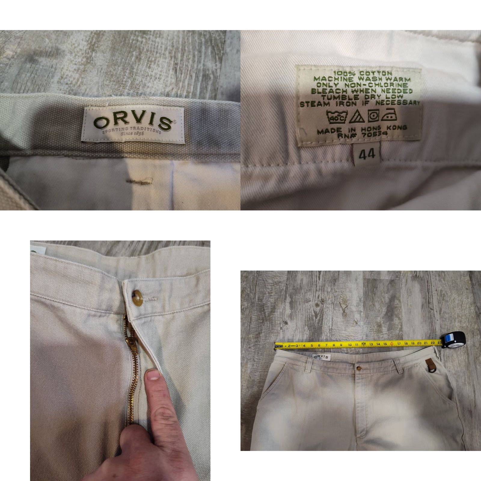 Orvis Orvis Men's Khaki Cotton Twill Cuffed Chino Pants Size 44x30 Regular Fit Size US 44 / EU 60 - 8 Thumbnail