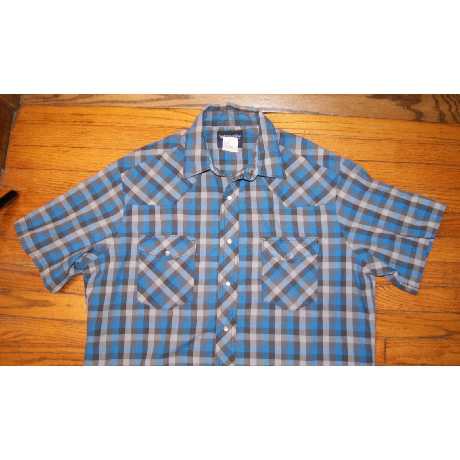Wrangler Wrangler Western Shirt Pearl Snap Shirt Mens L Short Sleeve Size US L / EU 52-54 / 3 - 1 Thumbnail