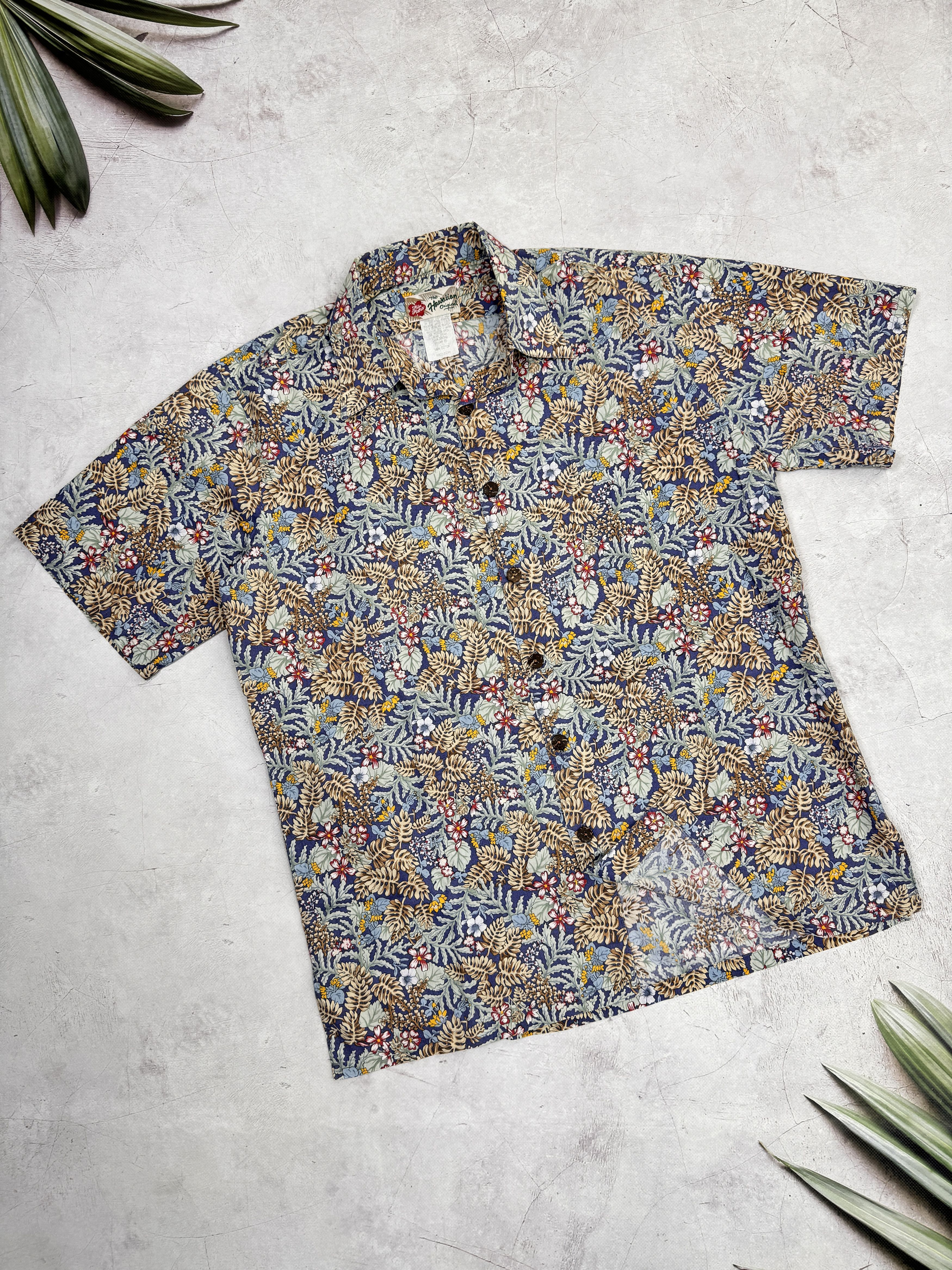 Hilo Hattie × Vintage Vintage Hilo Hattie Hawaiian Shirt Leaves & Flowers Cotton Size US M / EU 48-50 / 2 - 1 Thumbnail