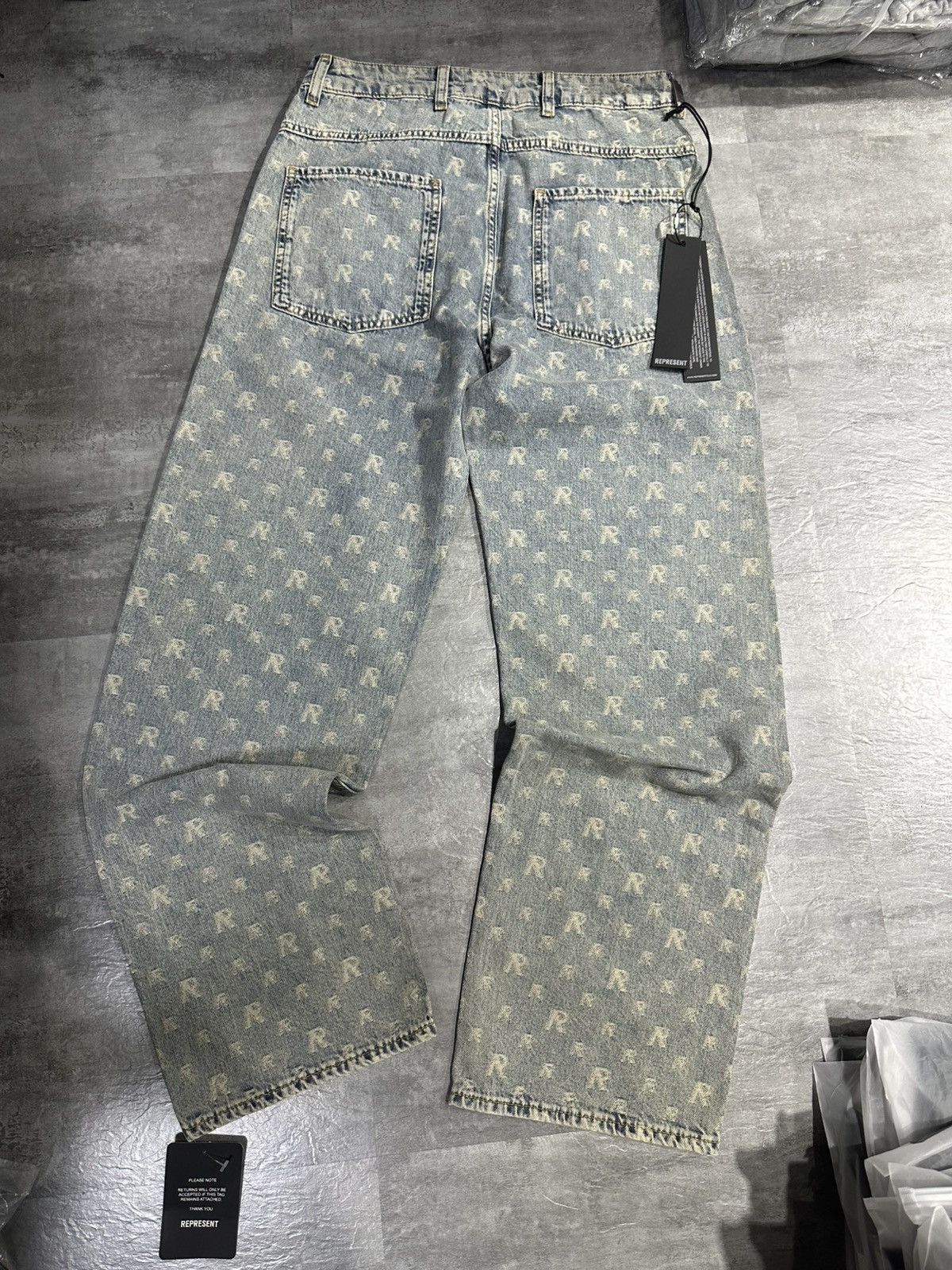 Represent Clo. Represent R3 Monogram Baggy Denim - Stone Wash Size US 30 / EU 46 - 2 Thumbnail