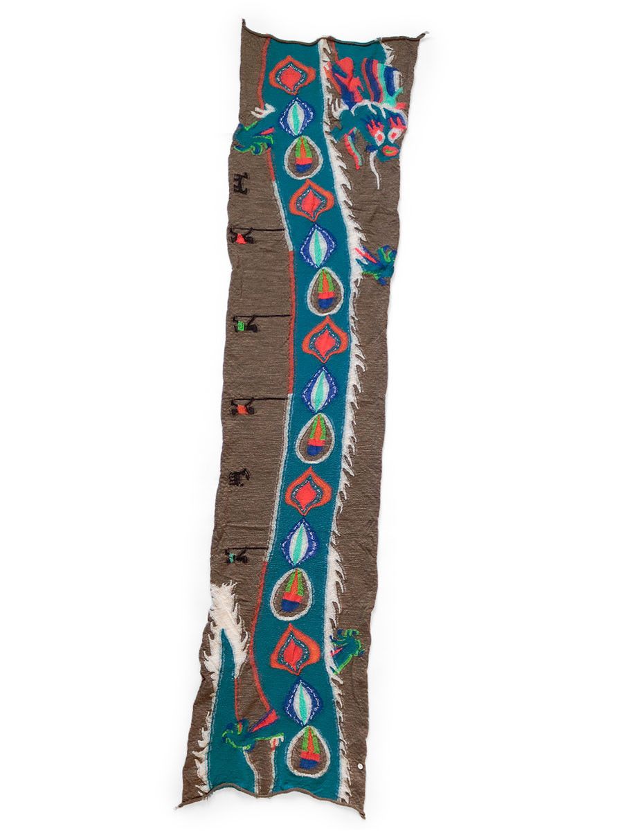 Kapital Kapital Fulled Wool Dragon Dance HAPPY Scarf Size ONE SIZE - 1 Preview