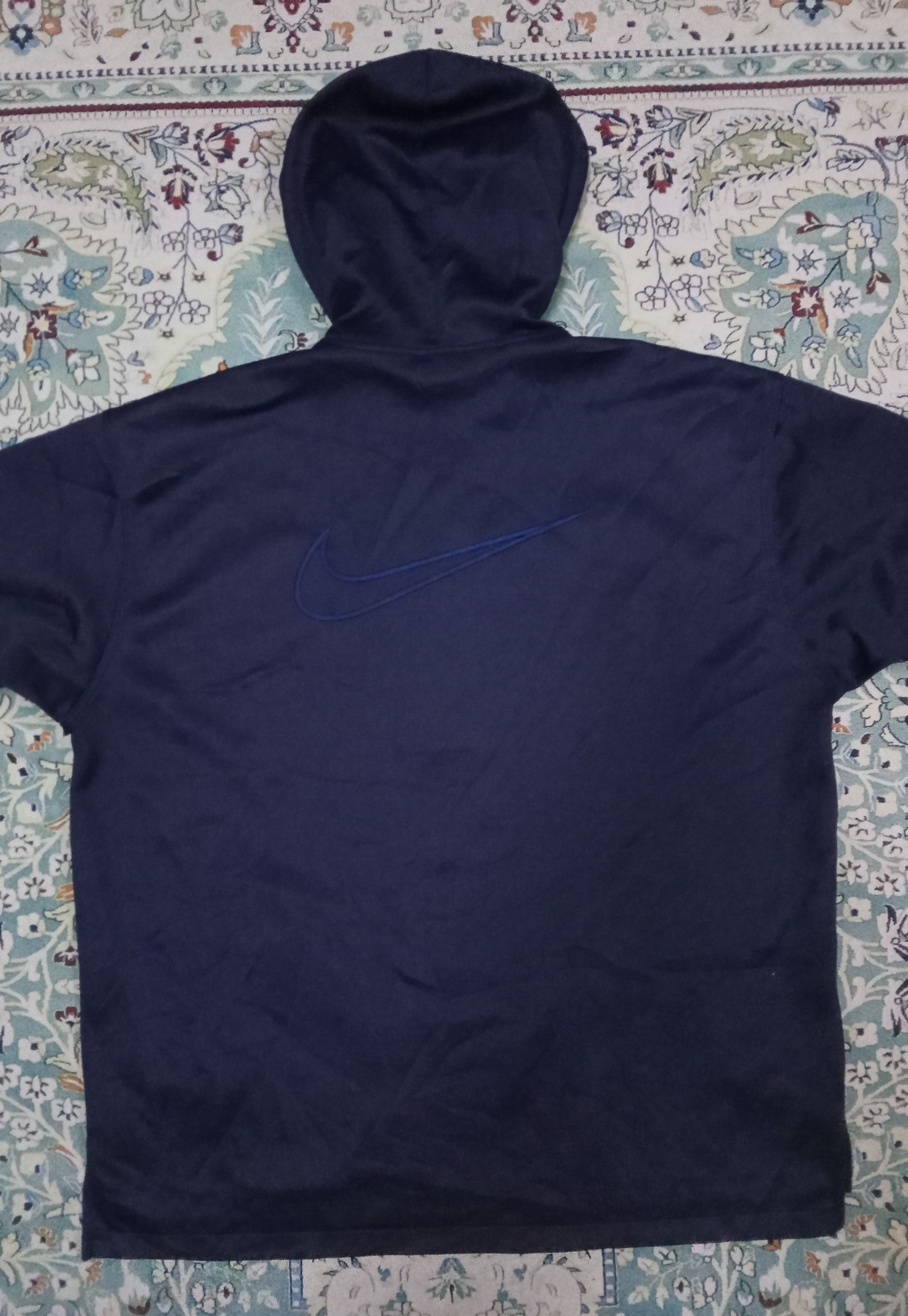 Nike × Vintage Vintage Nike 90s Half Zipped Centre Swosh Hoodie Size US L / EU 52-54 / 3 - 2 Thumbnail