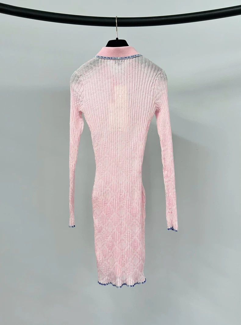 Chanel Chanel 24S pink knitted dress Size XXS / US 00 / IT 34 - 2 Thumbnail