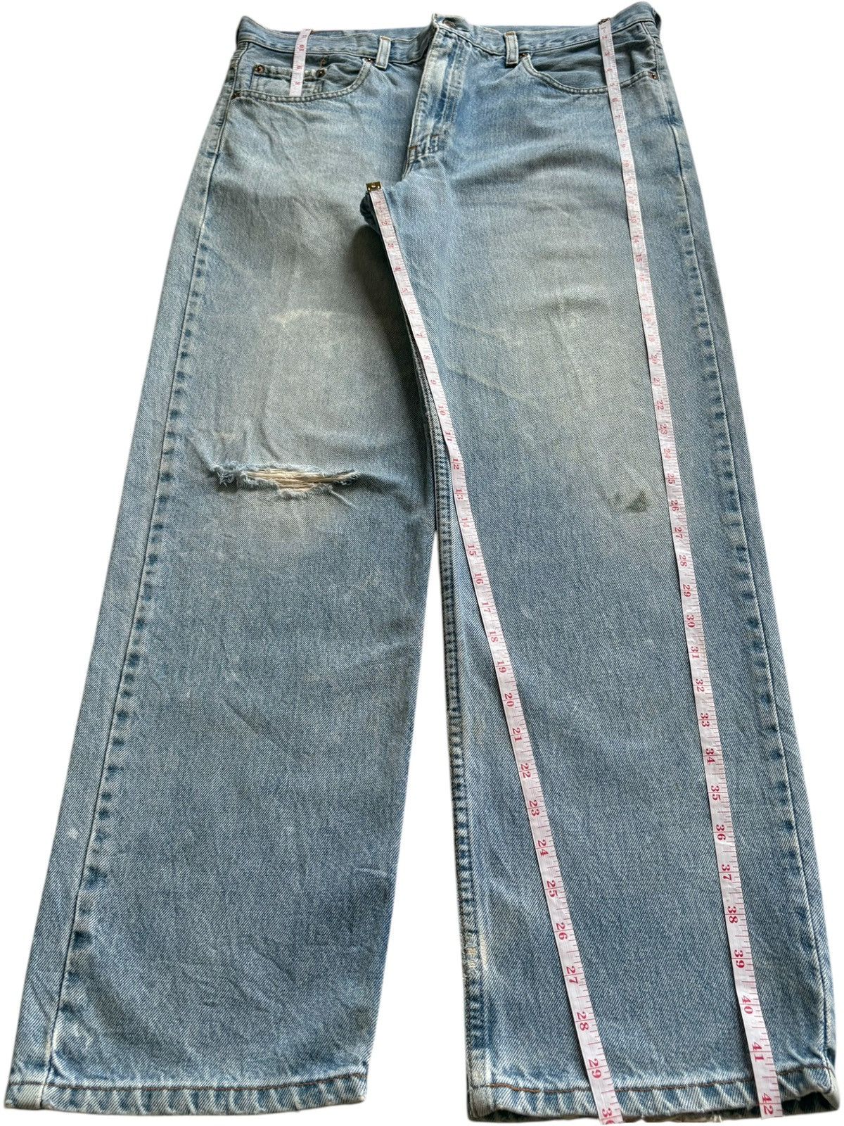 Levi's Vintage 90s Levis 504 Faded Wash Distressed Loose Jeans Size US 35 - 13 Thumbnail