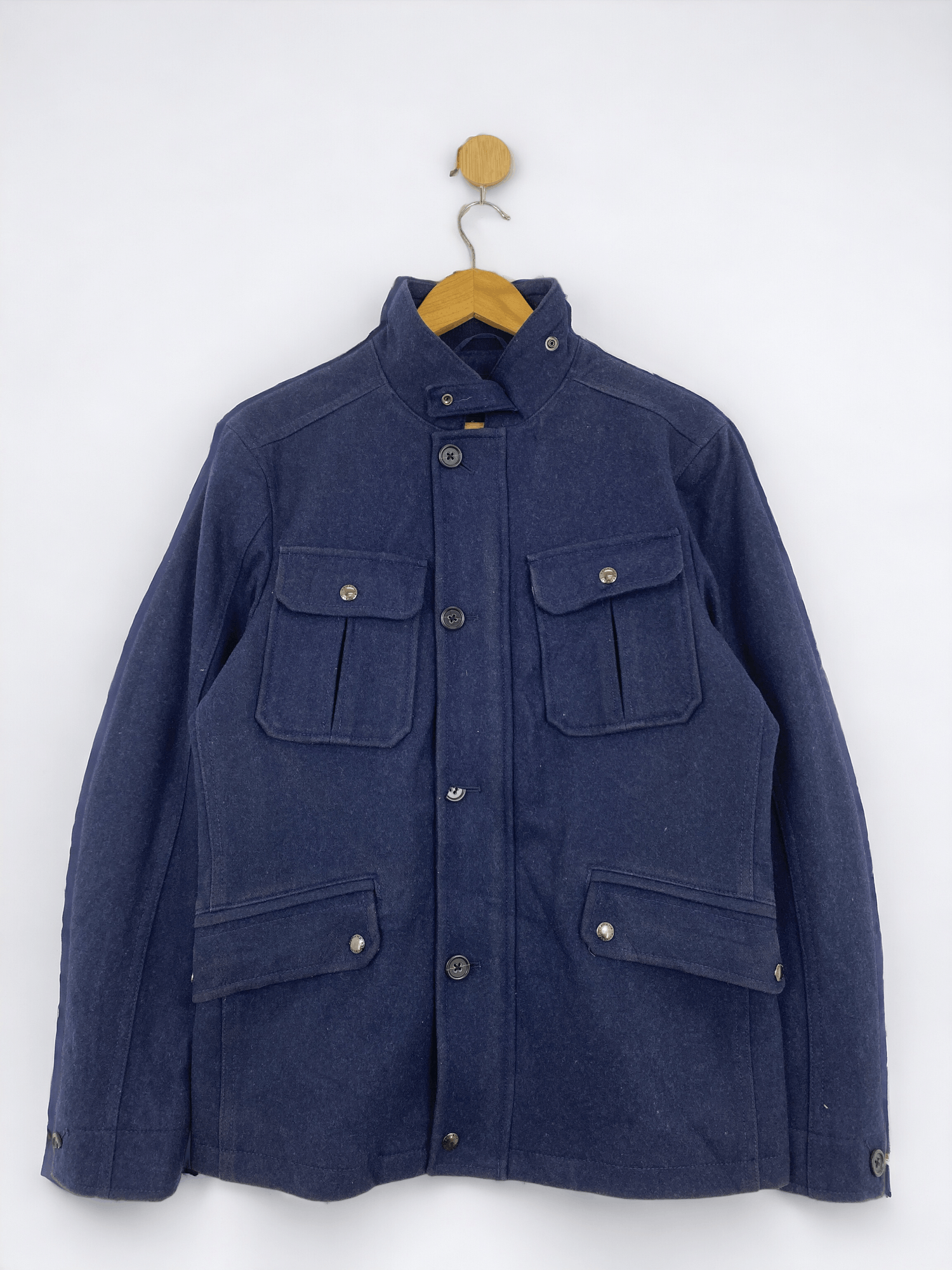 Banana Republic Vintage Banana Republic Button Ups Wool Jacket Blue JA0041 Size US S / EU 44-46 / 1 - 1 Thumbnail