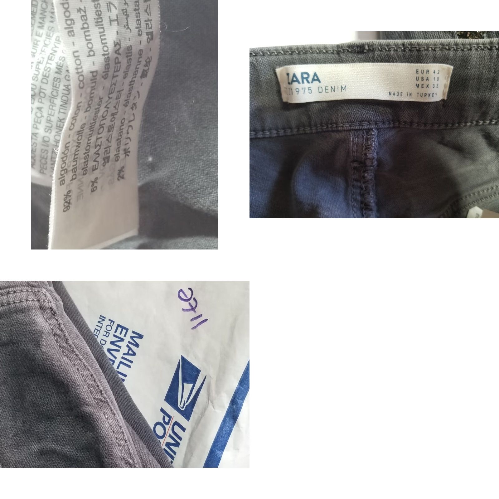 Zara Zara Jeans Denim Gray Embellished Distressed Slim Skinny Size 10 Women Regular 32 Inseam 26 Edge Edge Size 32" / US 10 / IT 46 - 8 Thumbnail