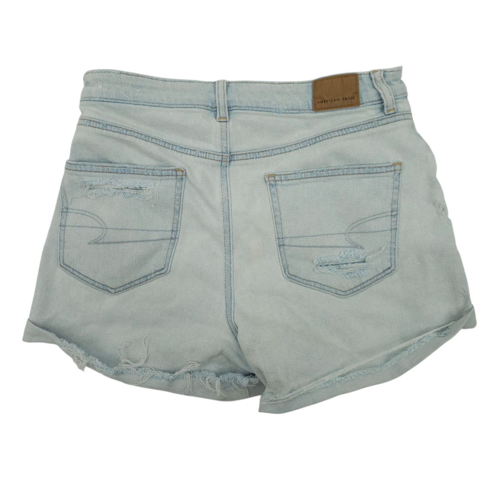 American Eagle Outfitters American Eagle Mom Shorts Size 10 Light Wash Distressed Size 32" / US 10 / IT 46 - 2 Thumbnail