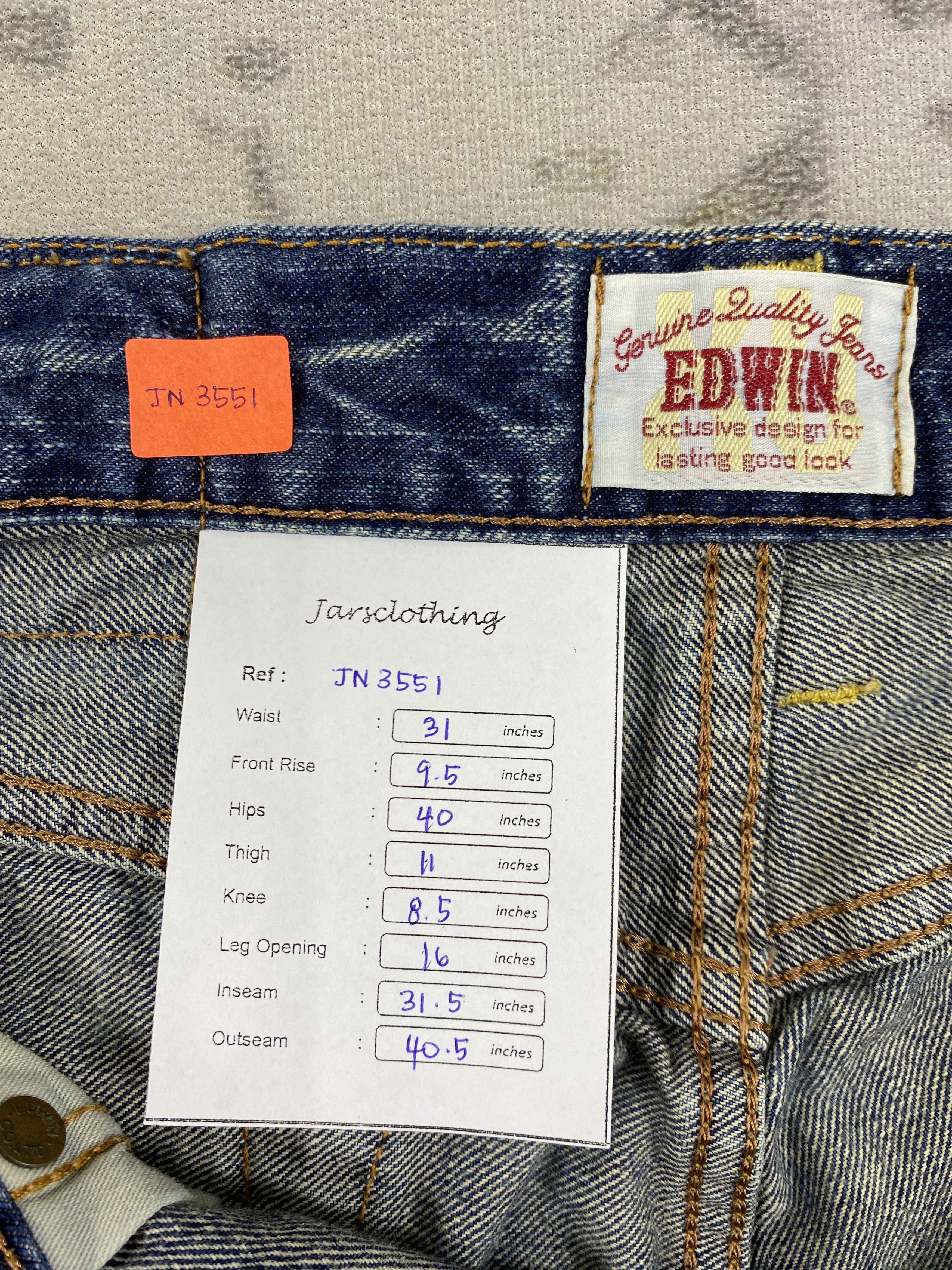 If Six Was Nine Vintage Edwin IF SIX WAS NINE STYLE 31x31.5 Denim- JN3551 Size US 31 - 8 Thumbnail