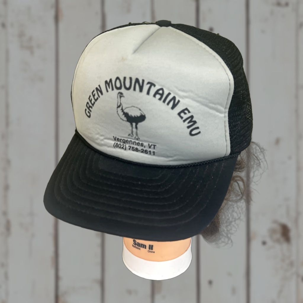 Vintage VINTAGE Green Mountain Emu Vergennes Vermont snapback hat Big Bird Cobra Baseball Cap Unisex Adults One Size Black Polyester Nylon Birds 90s Size ONE SIZE - 1 Thumbnail