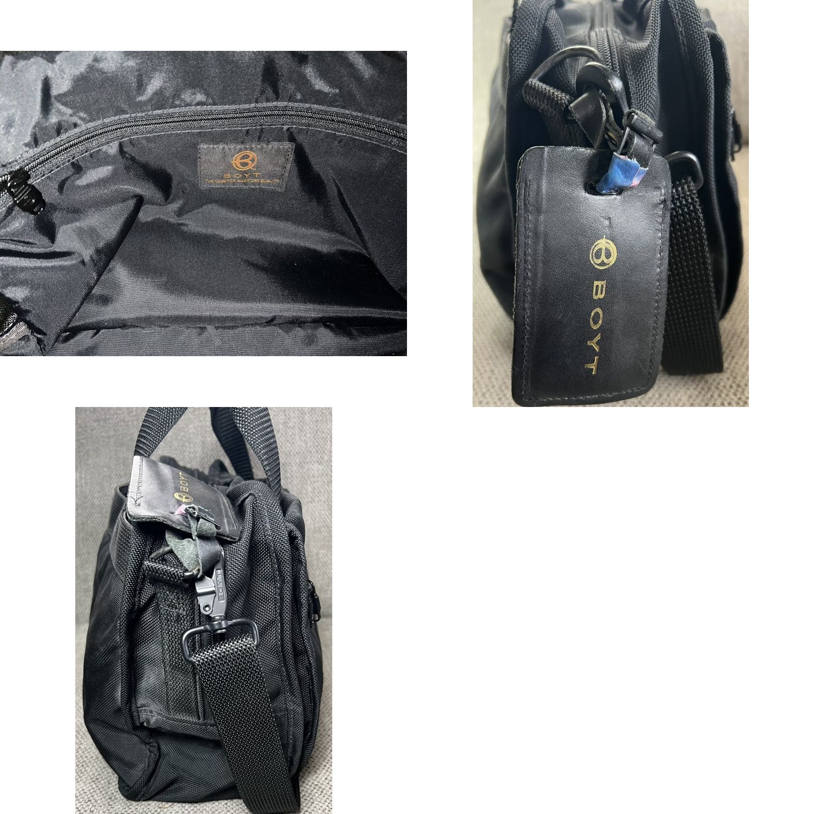Vintage Boyt Messenger Bag Unisex Adults Large Nylon Black Zip Pockets Shoulder Strap 17” x 12” x 5.5” Outdoor Casual with Inner Outer Pockets Size ONE SIZE - 9 Thumbnail