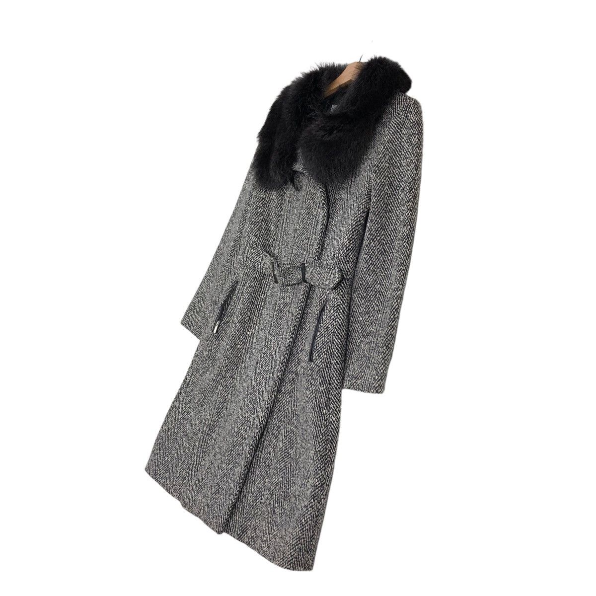 Vintage 🔥VINTAGE LONG JACKET WOOL SPORTMAX ITALY MINK FUR COLLAR Size M / US 6-8 / IT 42-44 - 2 Thumbnail