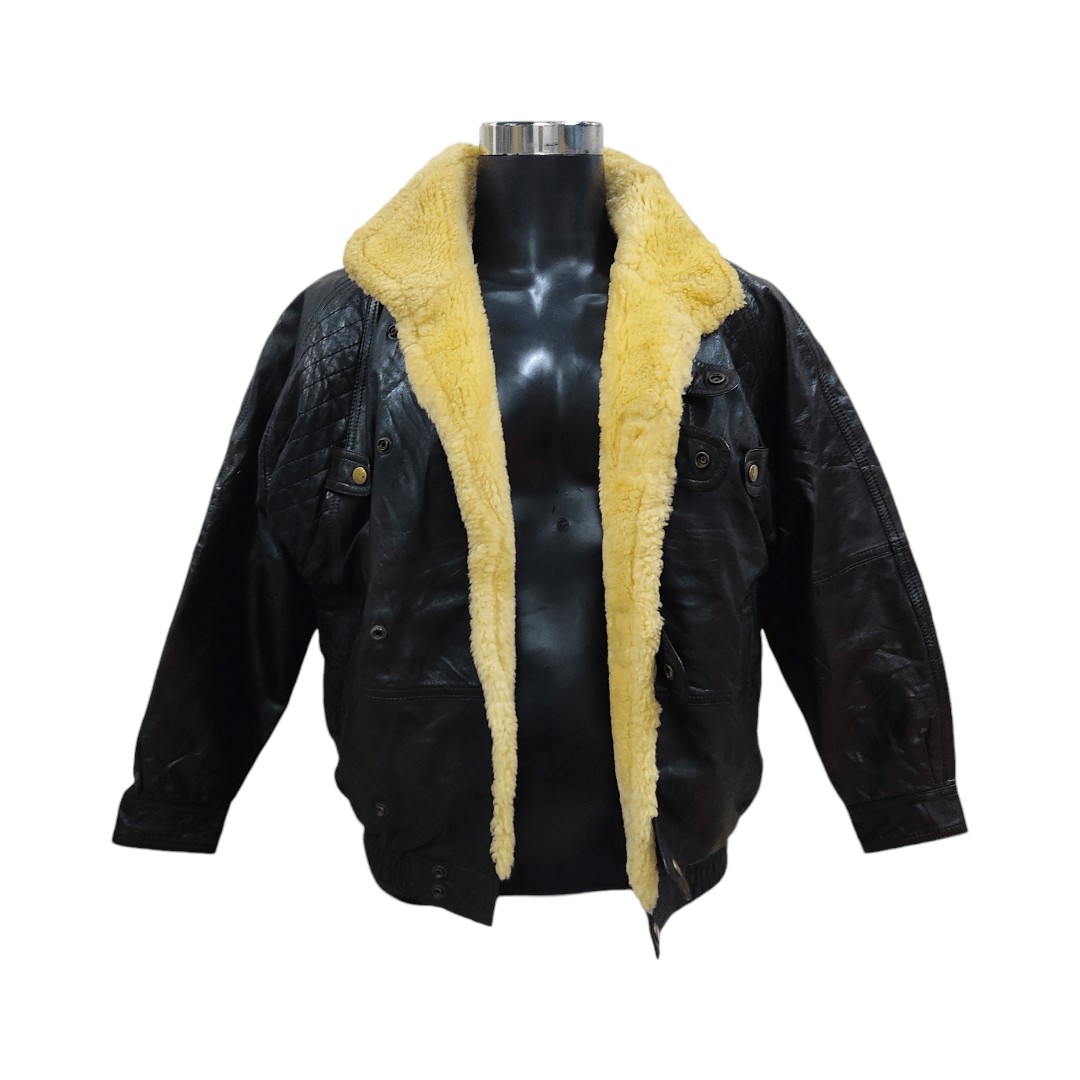 Genuine Leather Vintage 60s Bikers Shearling Fur Lined Leather Jacket Size US M / EU 48-50 / 2 - 3 Thumbnail