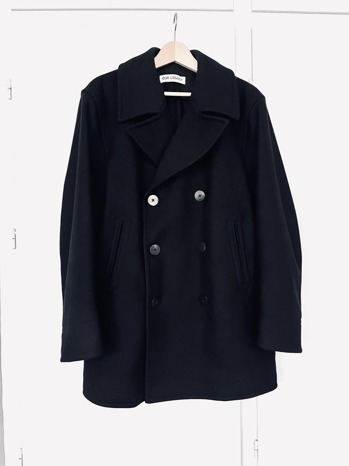 Our Legacy Black Peacoat | Grailed