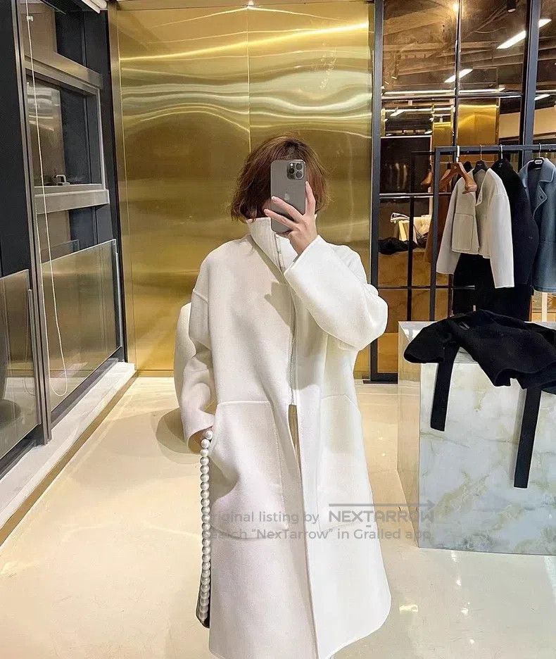 Hermes Hermes White collar zipper large pocket cashmere coat Size XS / US 0-2 / IT 36-38 - 7 Thumbnail