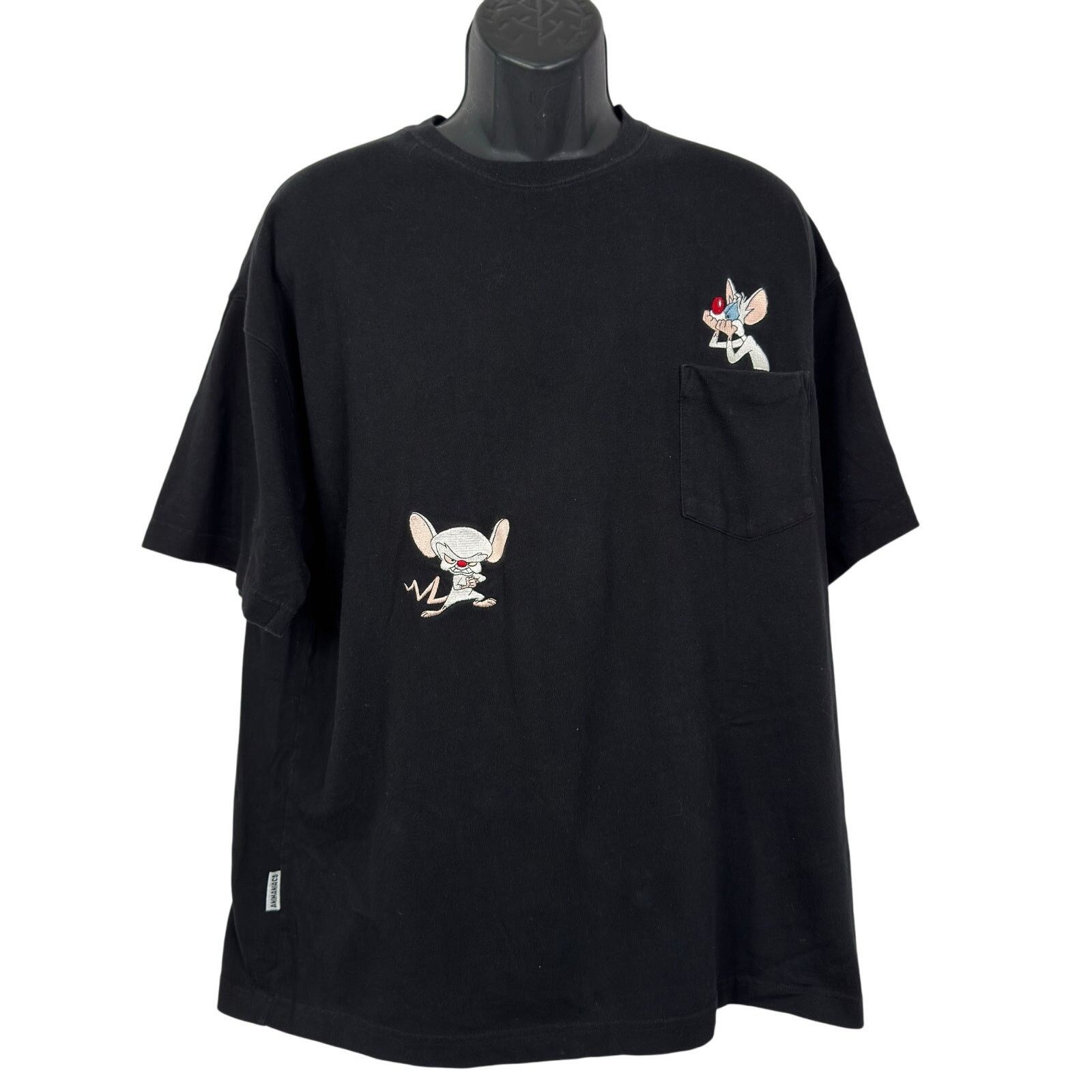 Warner Bros VTG 1995 Animaniacs Pinky and the Brain Embroidered Tee Size US XL / EU 56 / 4 - 2 Thumbnail