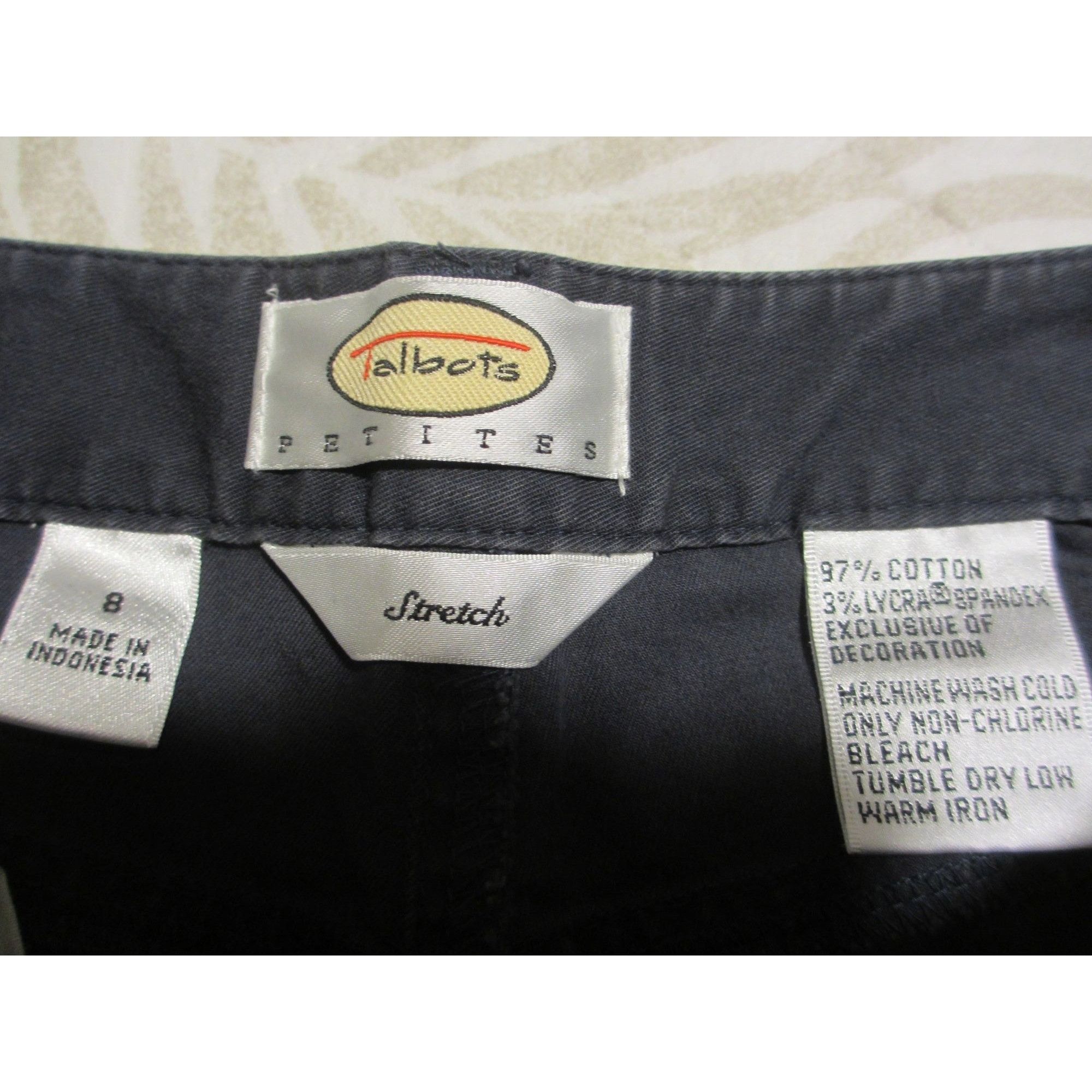 Talbots Talbots Petites Womens Navy Stretch Cotton Blend Pants Size Size 30" / US 8 / IT 44 - 5 Thumbnail