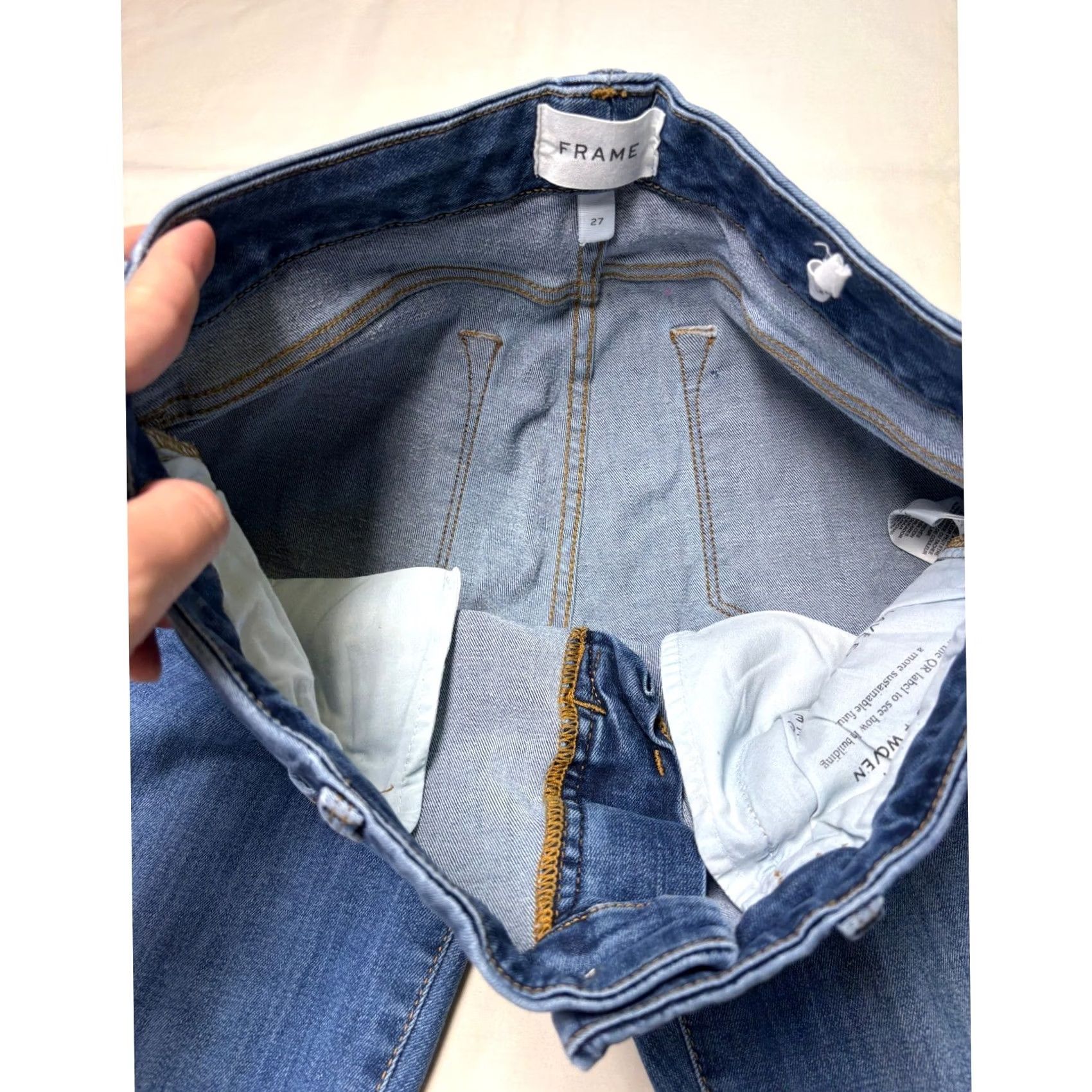 Frame FRAME Le Garcon Slim Boyfriend Jeans Blue LGJW865 W27 L28 Size 24" / US 00 / IT 34 - 4 Thumbnail