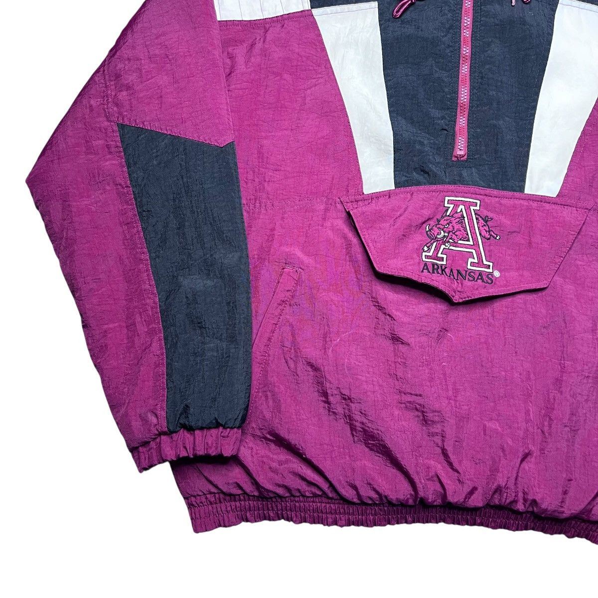 Starter 90s NCAA Arkansas Razorbacks Starter 1/2 Zip Hooded Jacket Size US XL / EU 56 / 4 - 19 Thumbnail