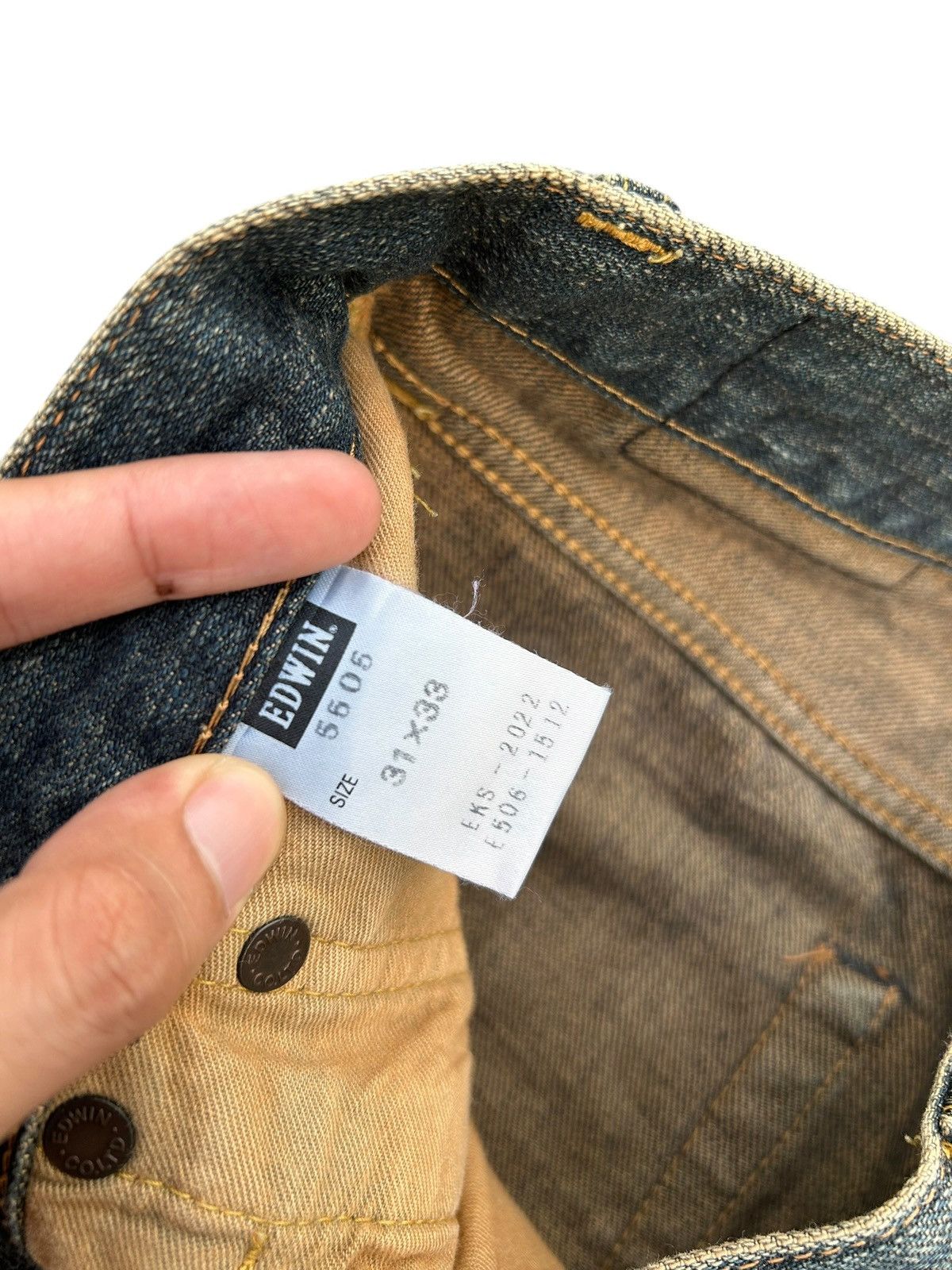 Kapital VINTAGE EDWIN 505 SELVEDGE RUSTY DISTRESSED DENIM JEANS Size US 32 / EU 48 - 8 Thumbnail