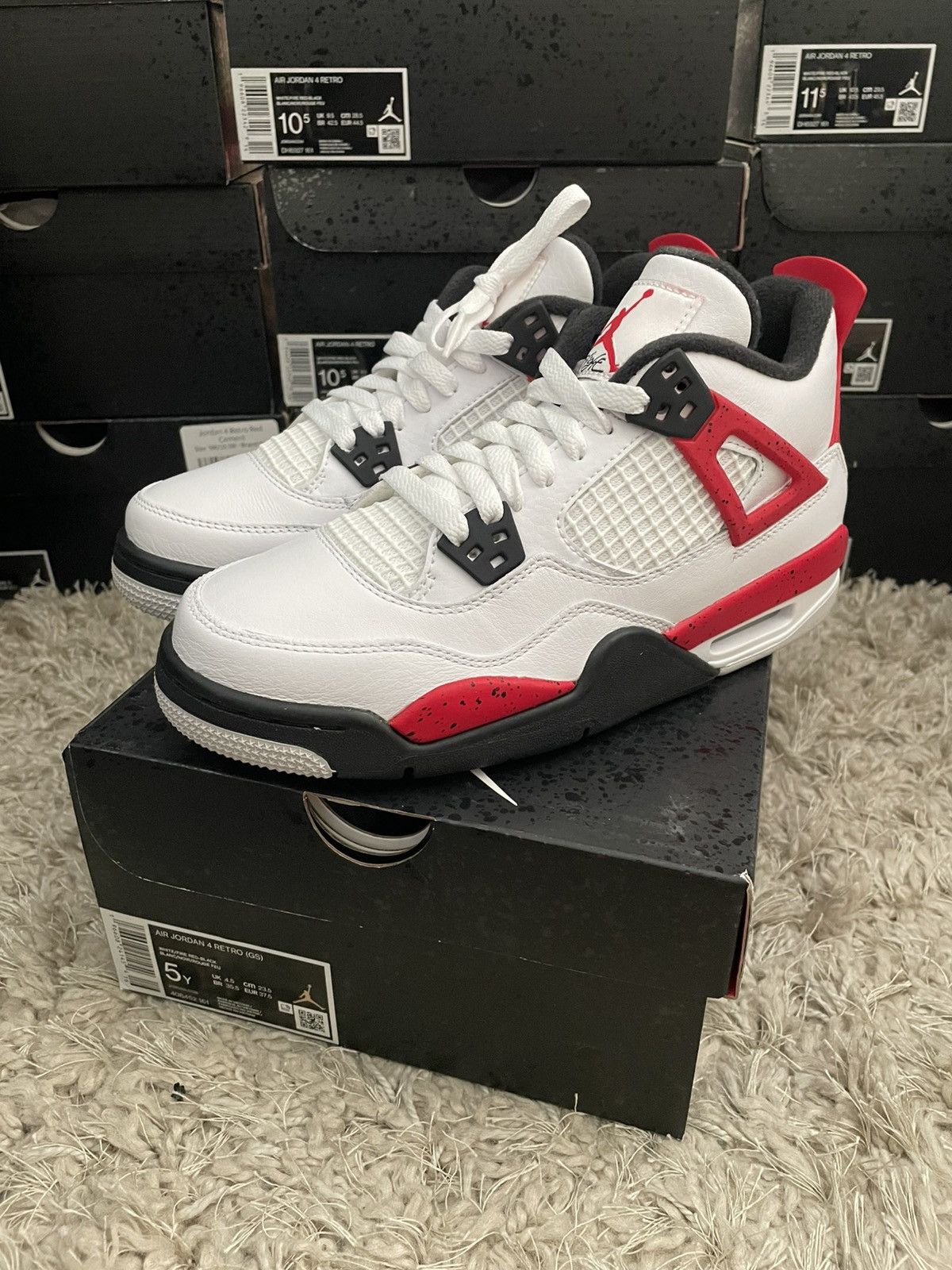 Jordan Brand Jordan 4 Red Cement Size US 5 / EU 37 - 1 Thumbnail