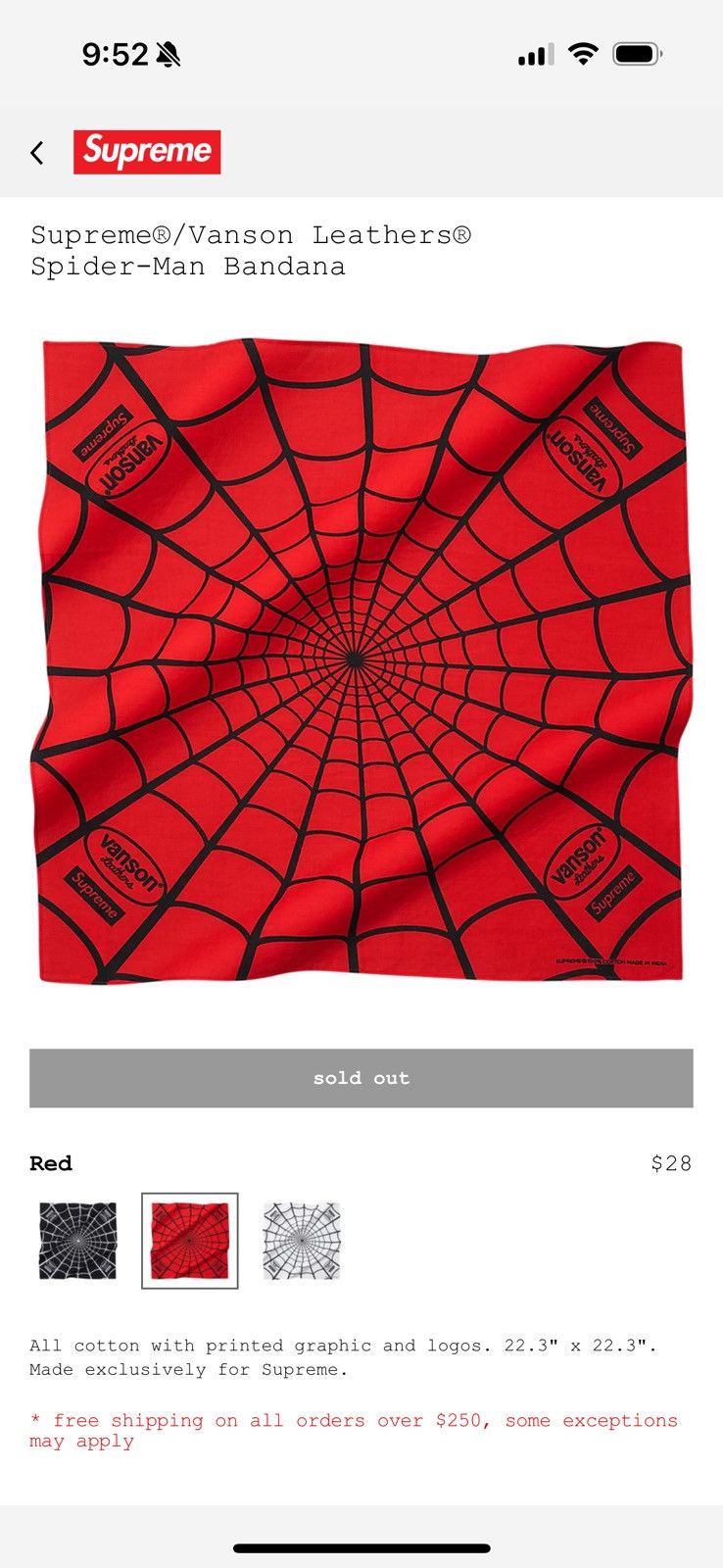 Supreme × Vanson Leathers Supreme Vanson Leathers Spider-Man