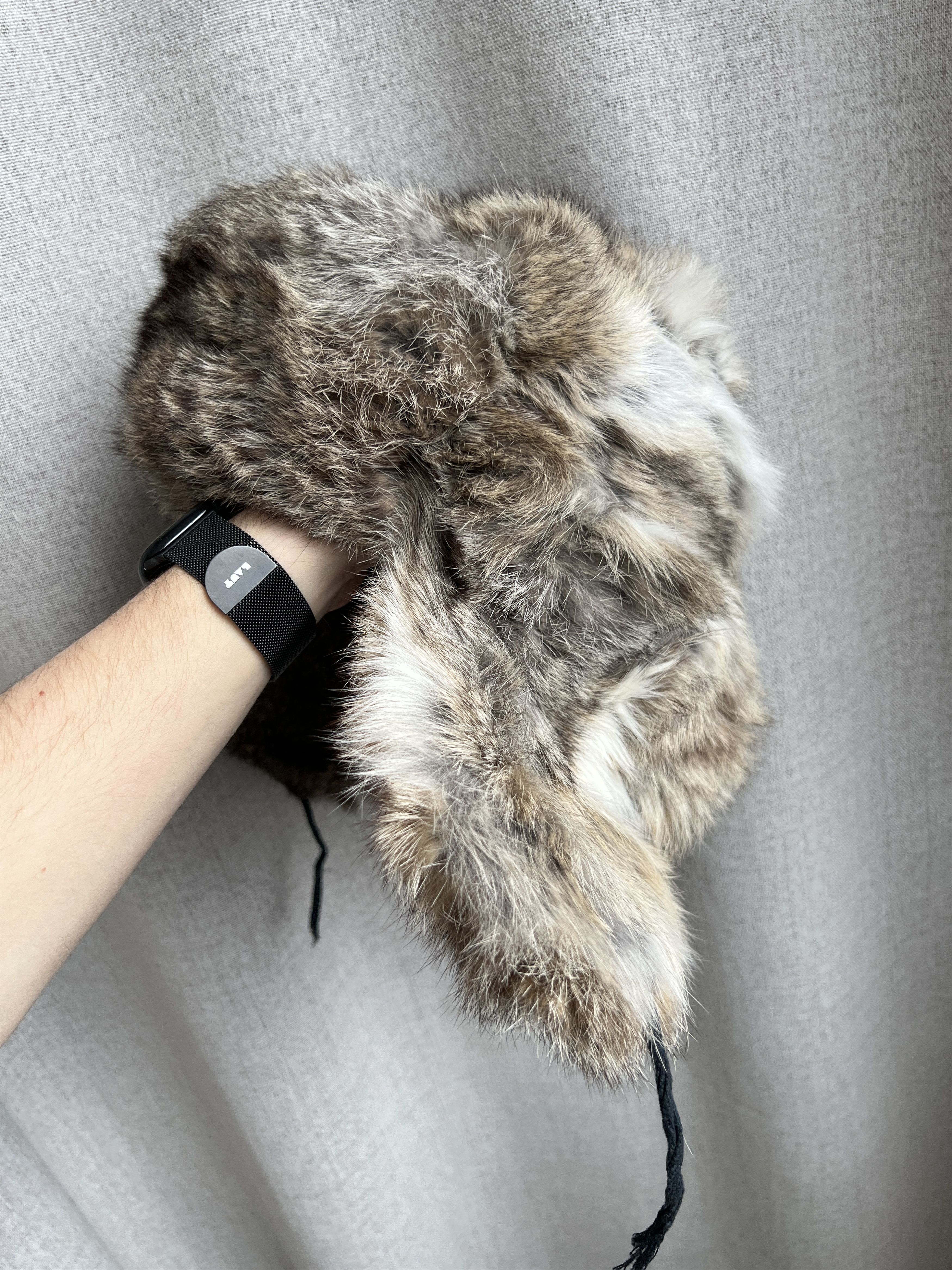 Vintage Vintage Ushanka Floppy Ears Real Rabbit Fur Hat Distressed Size ONE SIZE - 10 Thumbnail
