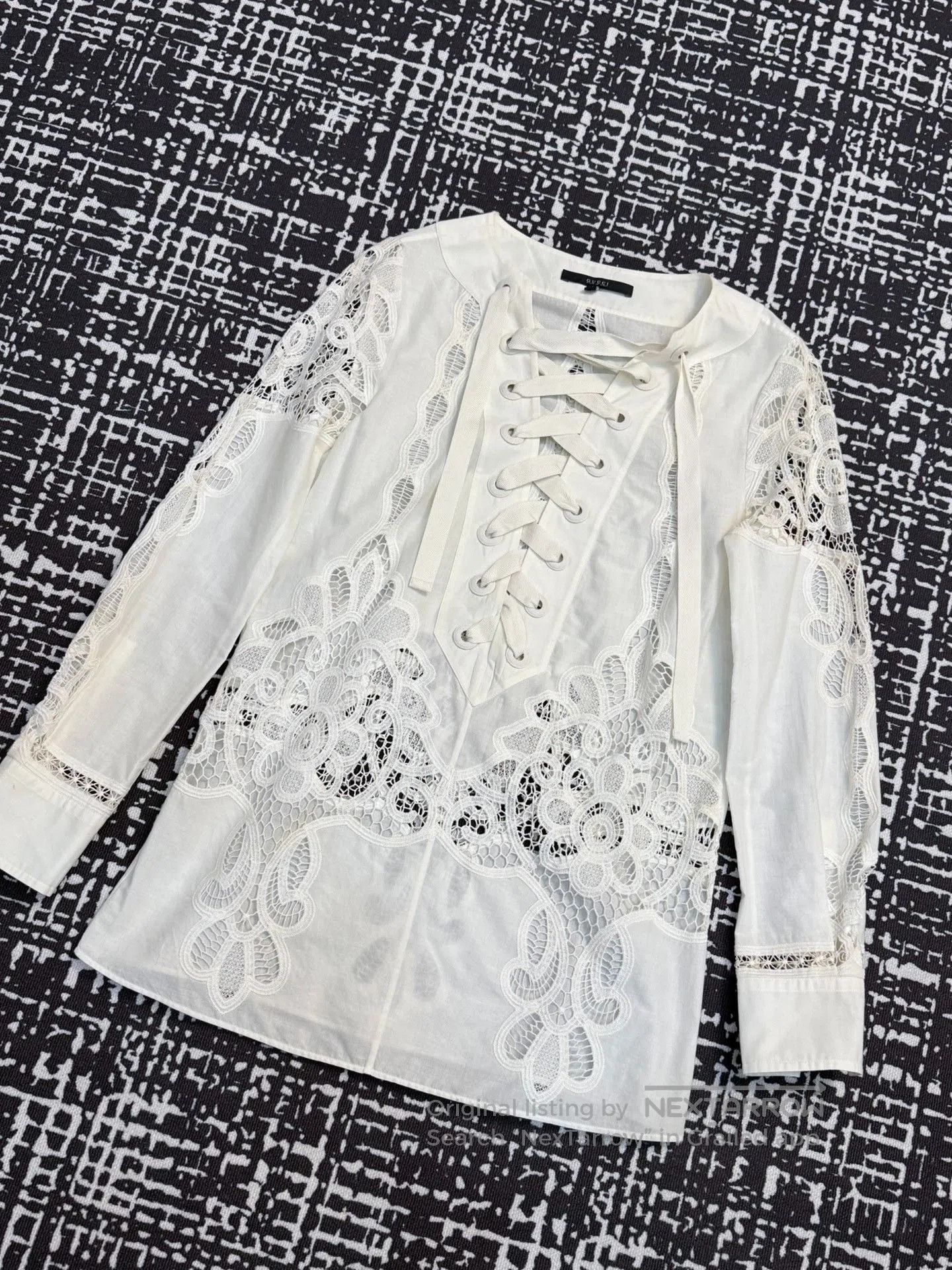 Other Vintage White Long-Sleeve Shirt. Size M / US 6-8 / IT 42-44 - 1 Thumbnail