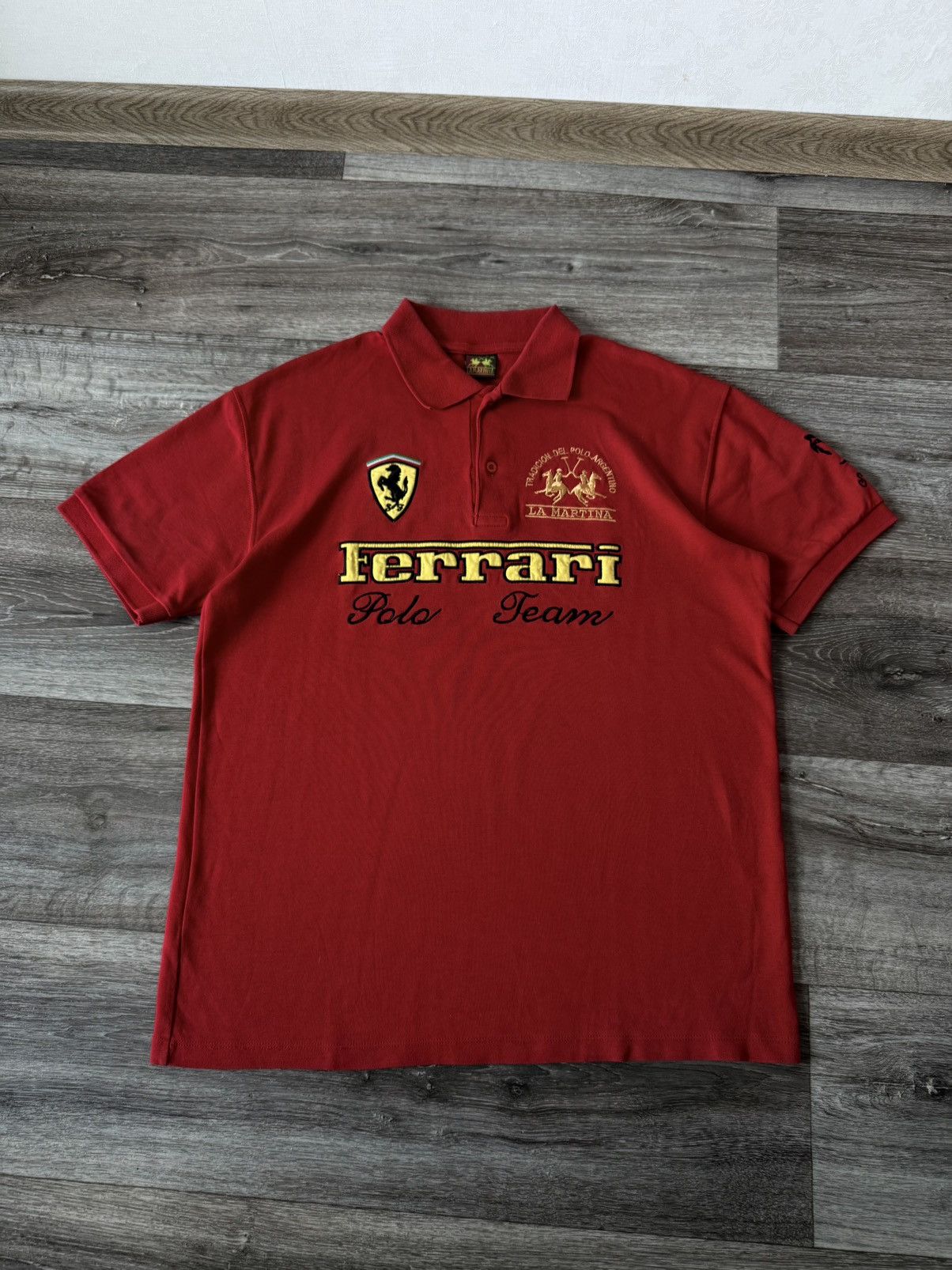 La Martina Ferrari La Martina Racing Vintage Polo Red Italia Shirt Team Size US XL / EU 56 / 4 - 2 Thumbnail