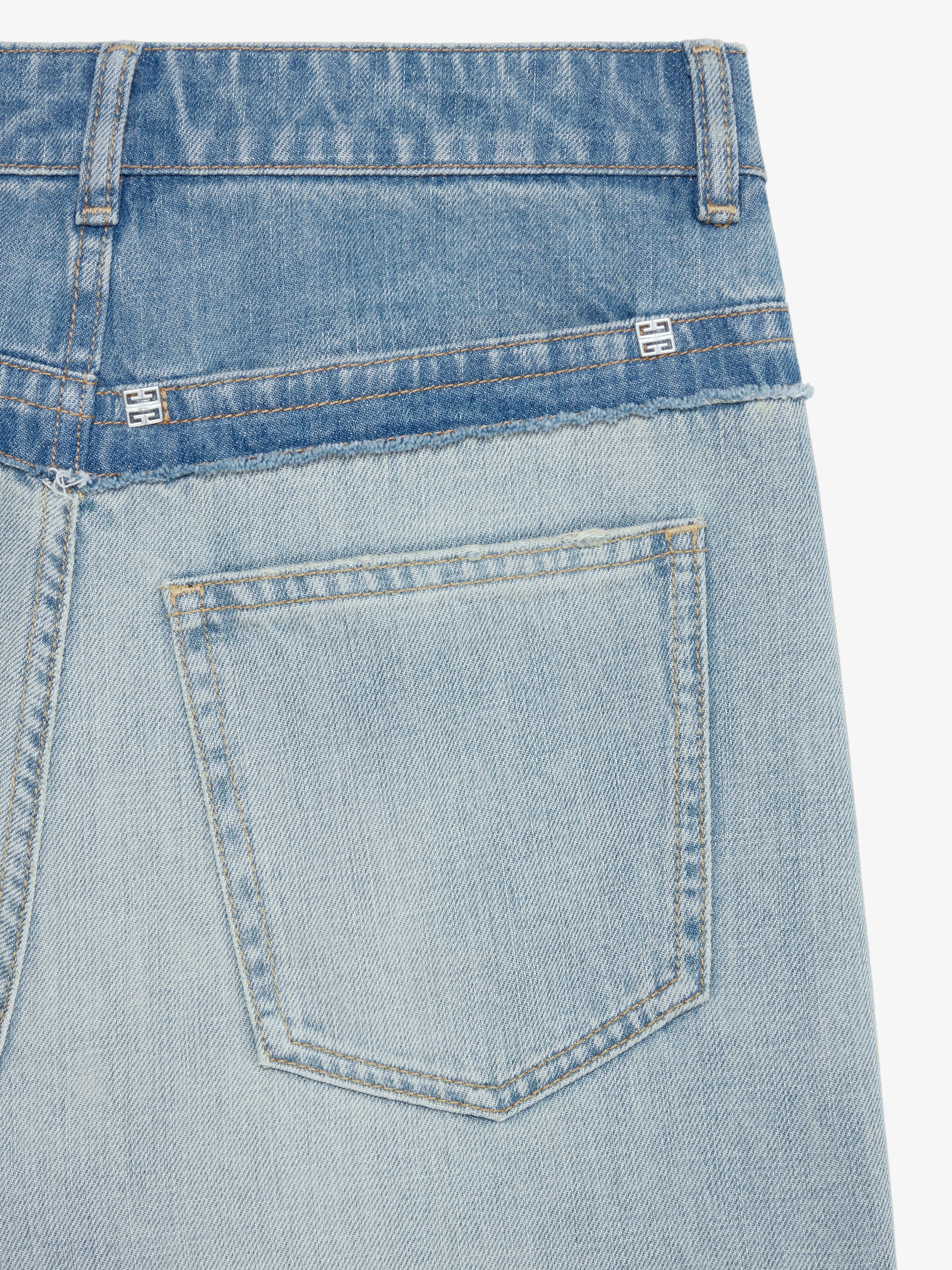 Givenchy o1mle0325 Big Mix Denim Jeans in Pale Blue Size 28" / US 6 / IT 42 - 5 Thumbnail