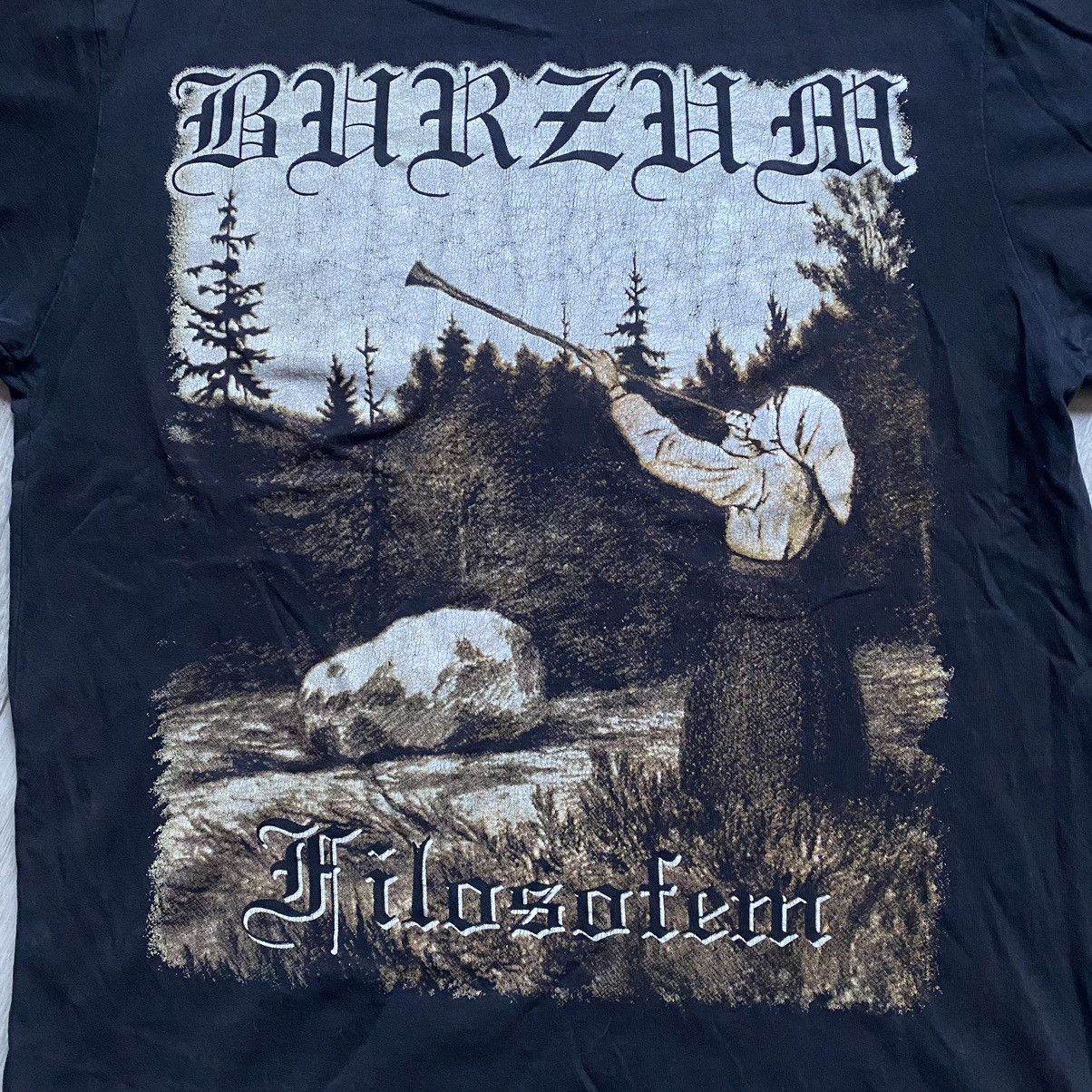 Band Tees VINTAGE BURZUM FILOSOFEM 90s FADED T SHIRT Size US M / EU 48-50 / 2 - 3 Thumbnail