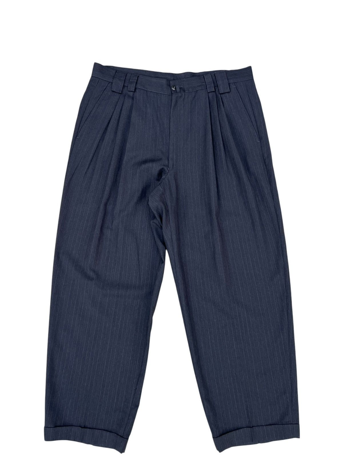 Versace Archive 90s Gianni Versace Stripes Wool Baggy Trouser Pant Size US 36 / EU 52 - 1 Thumbnail