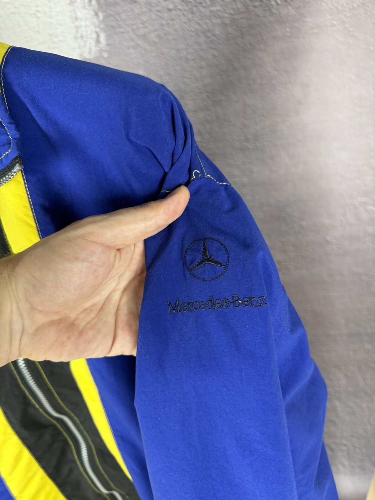 Mercedes-Benz × Vintage Mercedes-Benz vintage blue yellow striped track suit Size US L / EU 52-54 / 3 - 12 Thumbnail