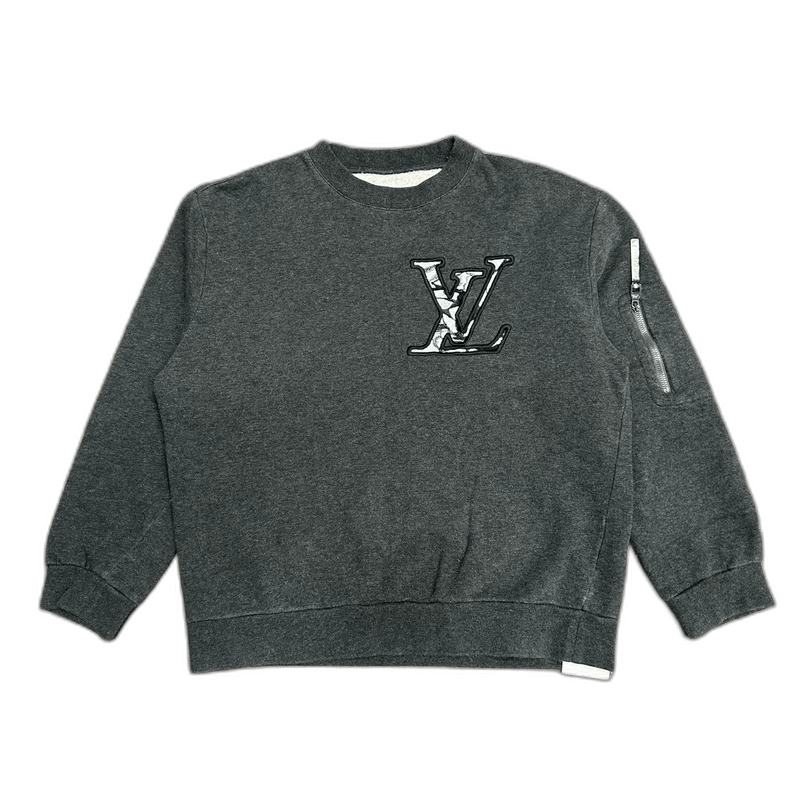 Louis Vuitton Louis Vuitton Gray and White Logo Sweatshirt Size US M / EU 48-50 / 2 - 1 Thumbnail