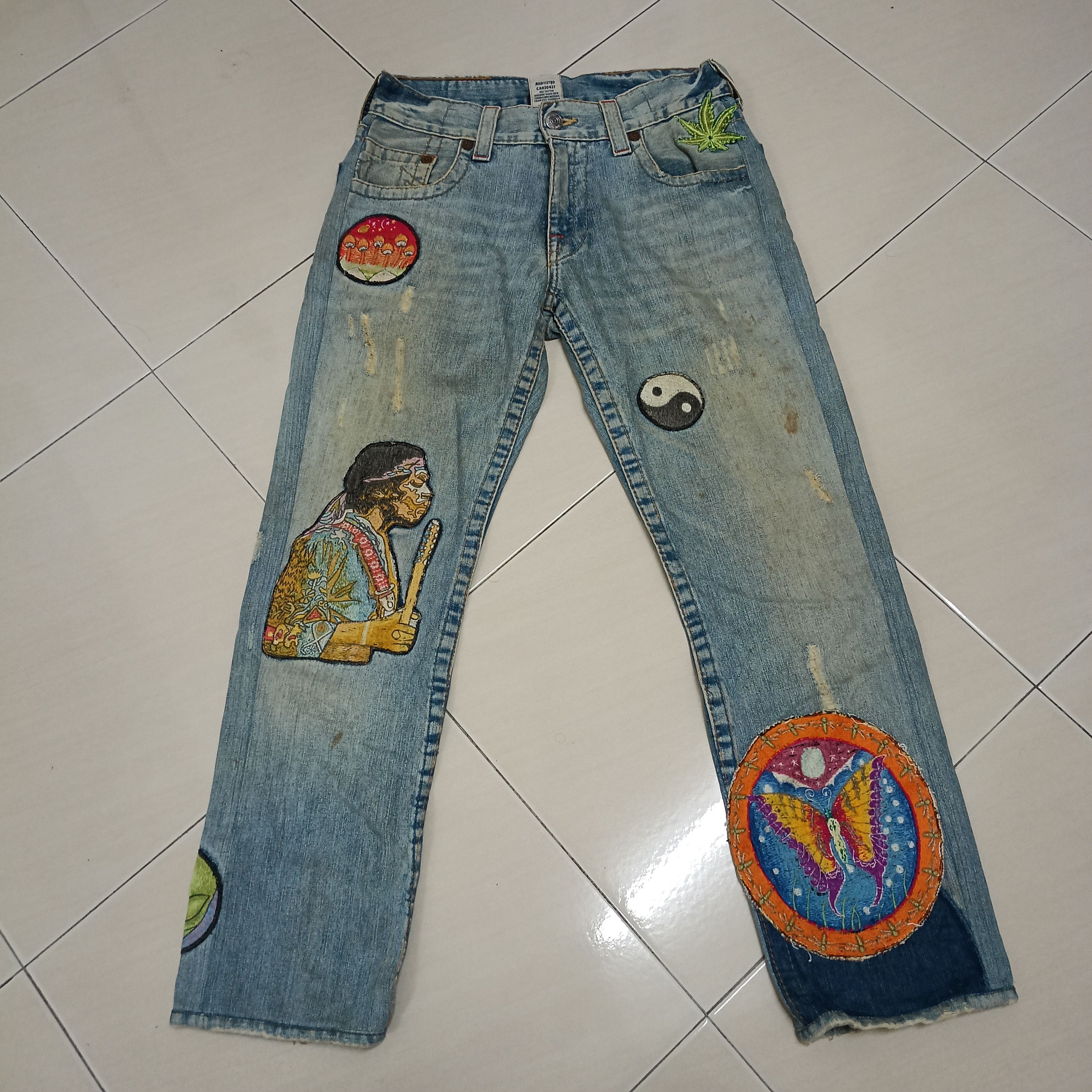 True Religion Jimi Hendrix Patch Flared Jeans – Goldeneye