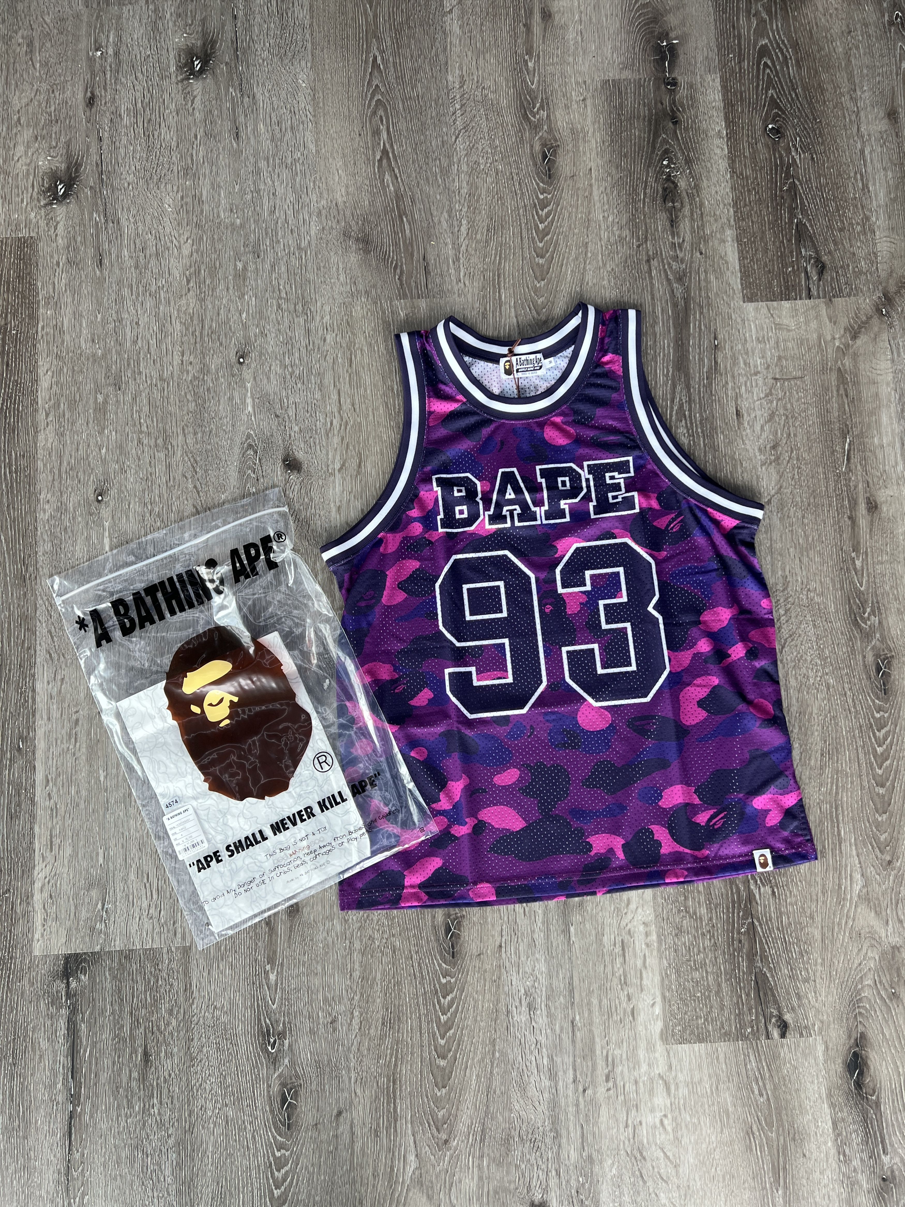 image of Bape "color Camo" Basketball Tank Top (Purple), Men's (Size Medium)