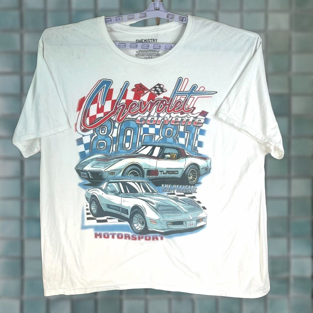 Alchemist Chevrolet Corvette T Shirt Graphic Mens 3XL Short Sleeve White Chemistry Tag Size US XXL / EU 58 / 5 - 1 Thumbnail