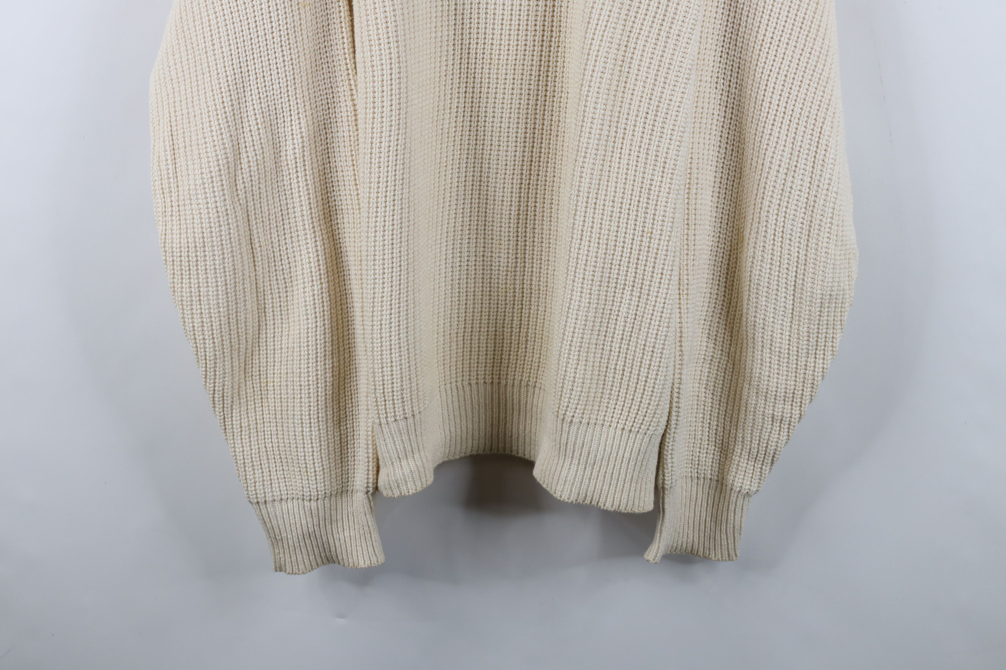 Vintage Vintage 80s 90s Streetwear Ribbed Knit Sweater Cream USA Size US XL / EU 56 / 4 - 3 Thumbnail