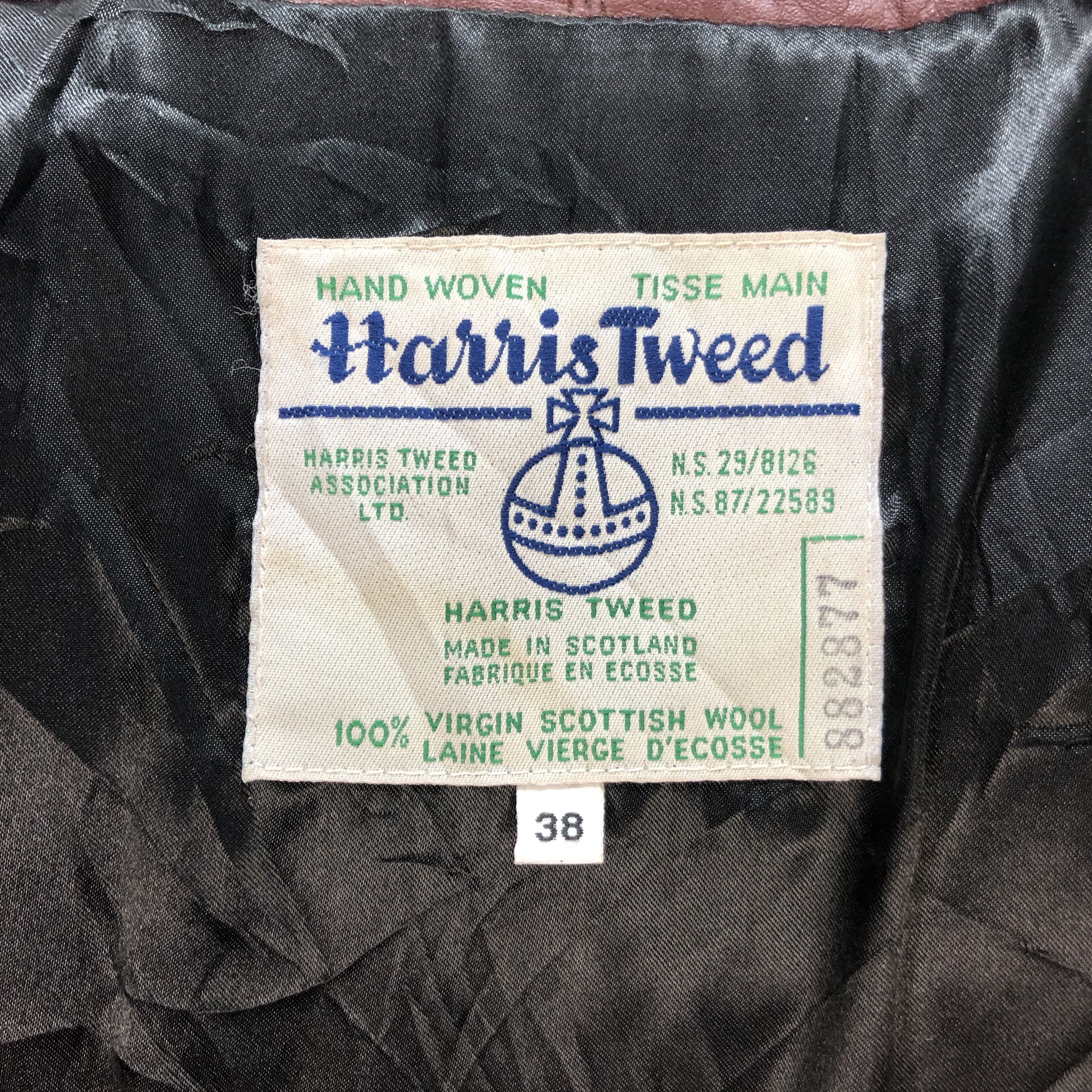 Harris Tweed HARRIS TWEED WOOL LEATHER HYBRID BOMBER JACKET #7360-134 Size US S / EU 44-46 / 1 - 7 Thumbnail