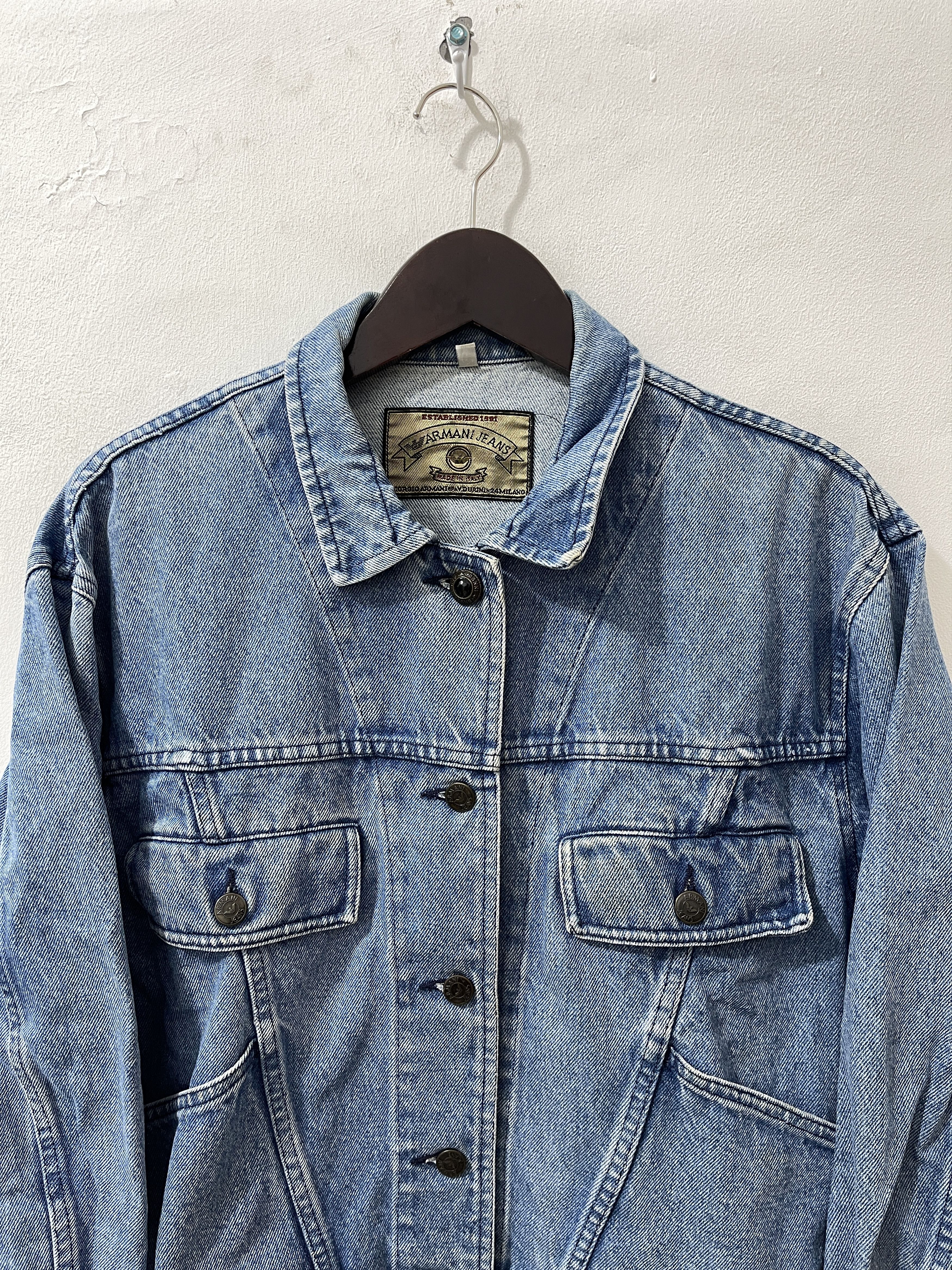 Armani Vintage 80s Armani Jeans Archive 10th Anniv Denim Jacket Size US S / EU 44-46 / 1 - 4 Thumbnail