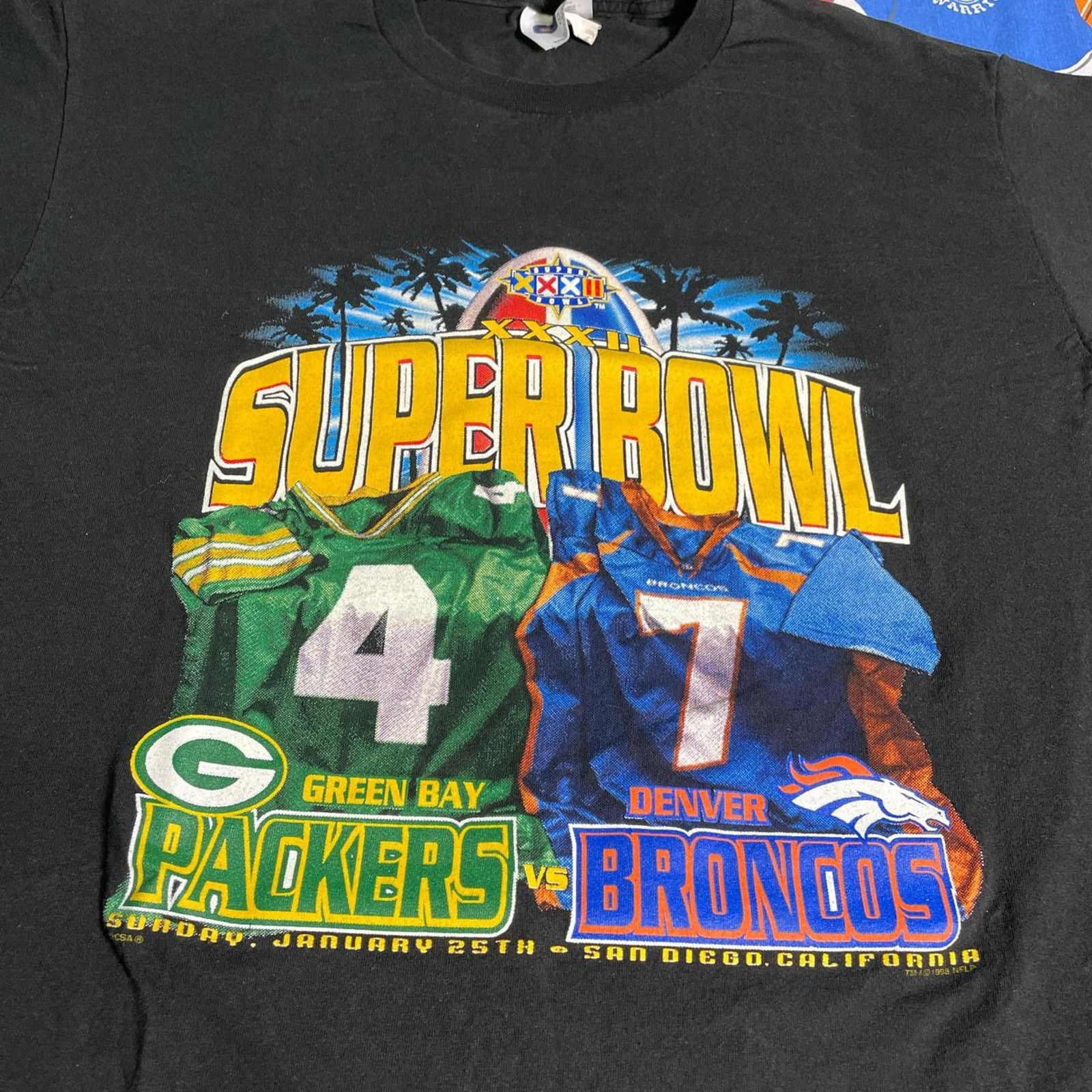 NFL × Vintage Vintage 1998 NFL Packers vs Broncos Super Bowl Football Tee Size US L / EU 52-54 / 3 - 3 Thumbnail