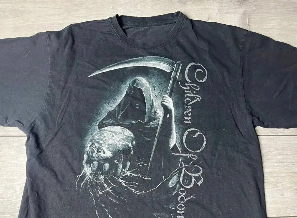 Band Tees Mens Vintage Children of Bodom All Over Print T-shirt 90s Size US L / EU 52-54 / 3 - 3 Thumbnail