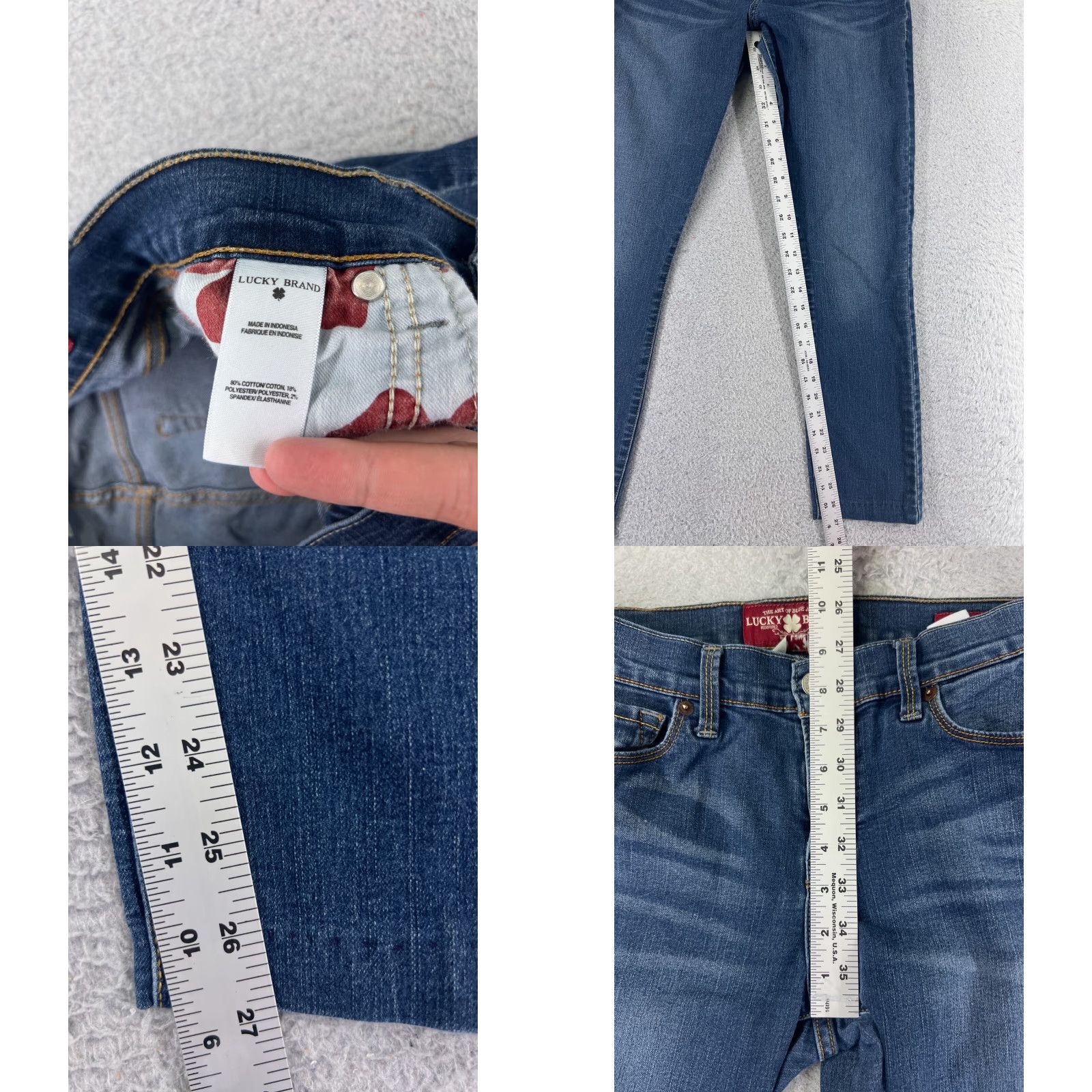 Lucky Brand Lucky Brand Jeans Skinny Blue Denim 25 27in 27in 27x27 Regular 8 Womens 90s Designer Baggy? Size 30" / US 8 / IT 44 - 8 Thumbnail