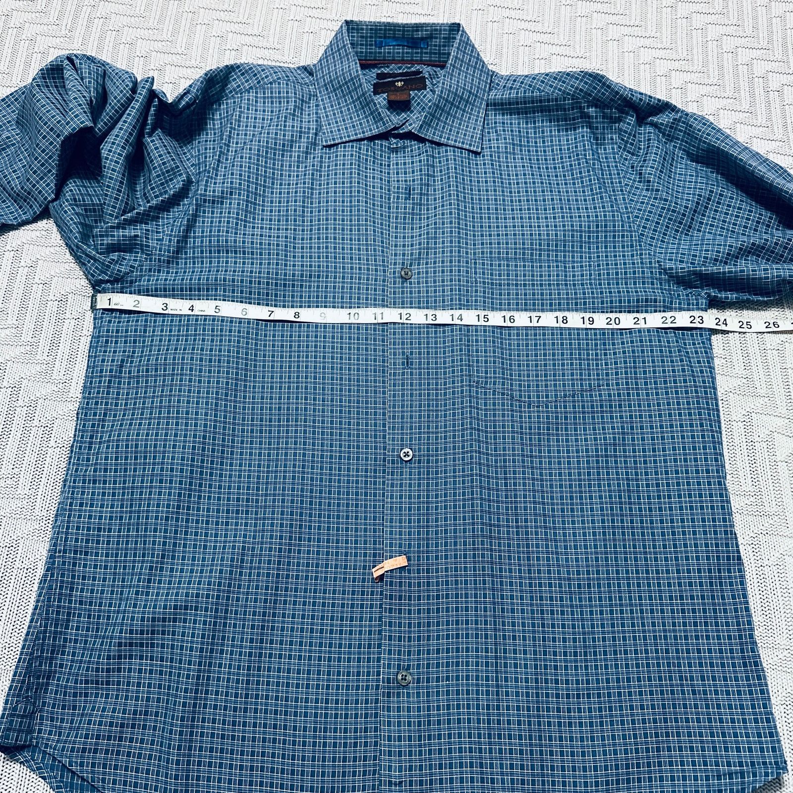 Toscano Toscano blue plaid button down Size US L / EU 52-54 / 3 - 6 Thumbnail
