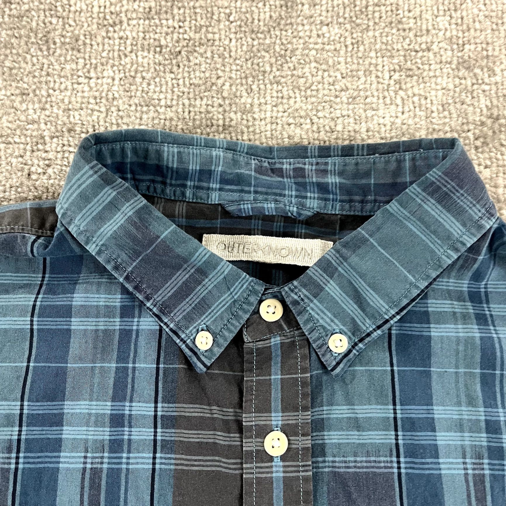 Outerknown OUTERKNOWN Button-Up Shirt Mens Large Blue Indigo Madras Plaid Short Sleeve Casual Workwear Size US L / EU 52-54 / 3 - 2 Thumbnail
