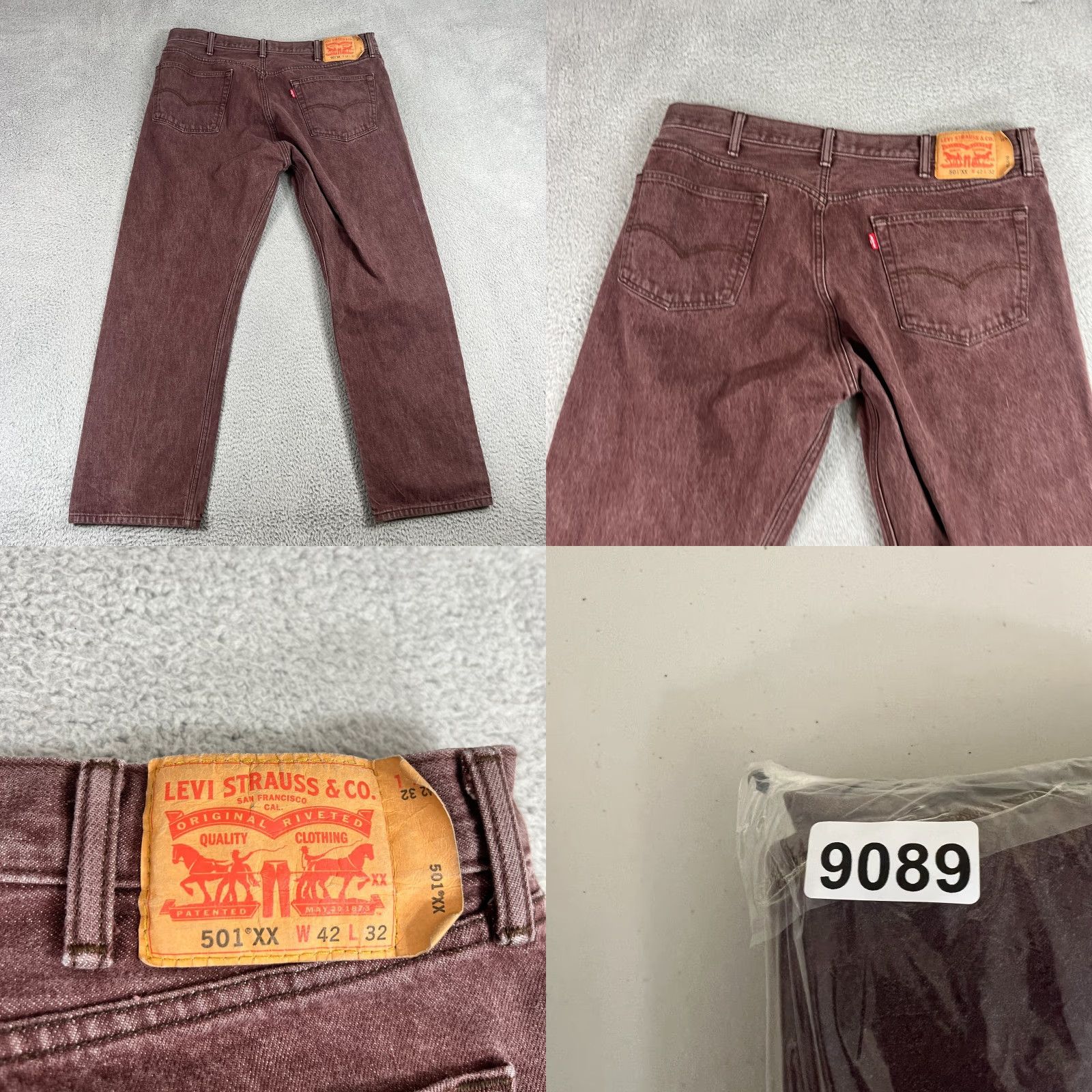 Levi's VINTAGE Levi's 501XX Jeans Mens 42x32 Brown Denim Straight 5-Pocket Regular Fit Cowboy Theme Mens Size US 42 / EU 58 - 8 Thumbnail