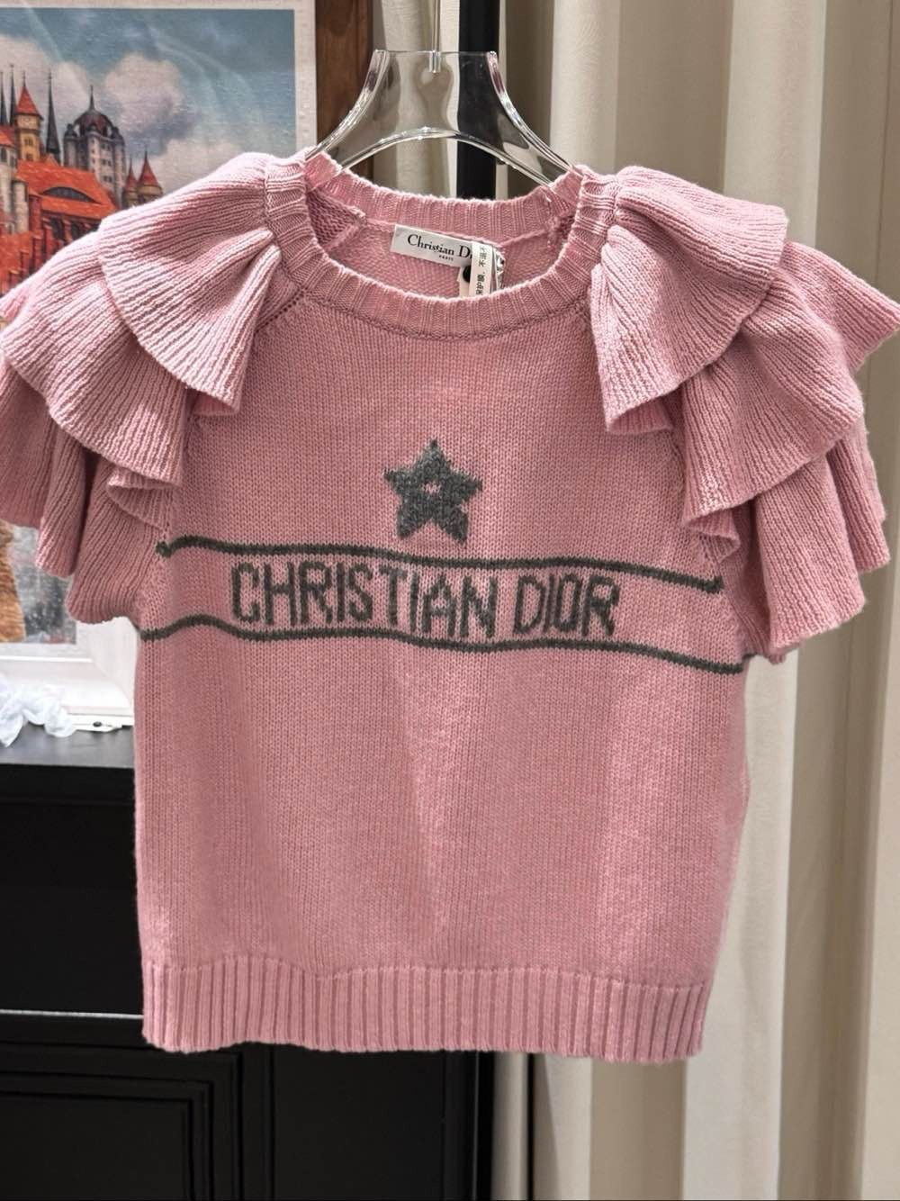 Dior Christian Dior Ruffled Star Logo Cashmere Sweater Size FR 40 Size M / US 6-8 / IT 42-44 - 1 Thumbnail