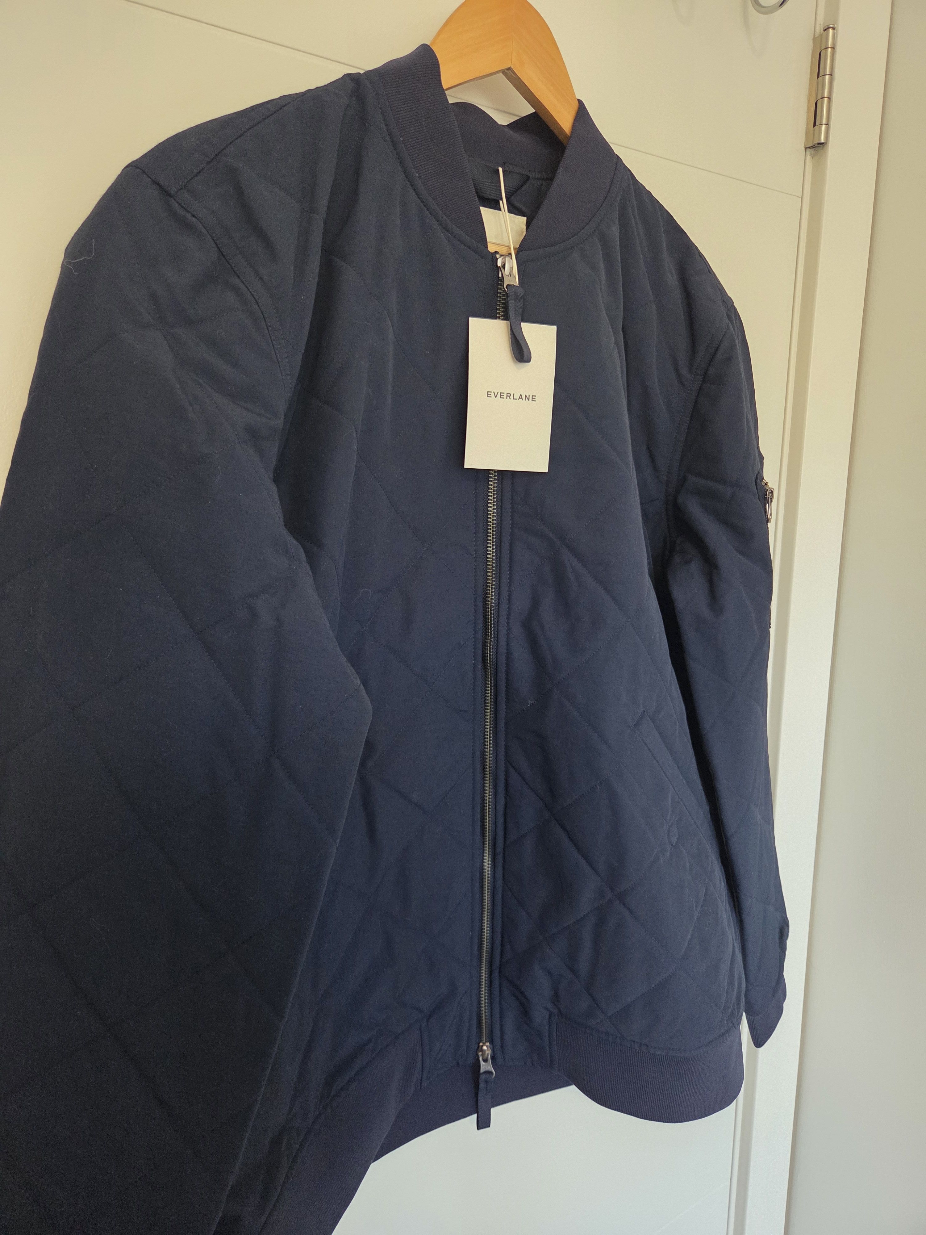 Everlane Navy Quilted Bomber