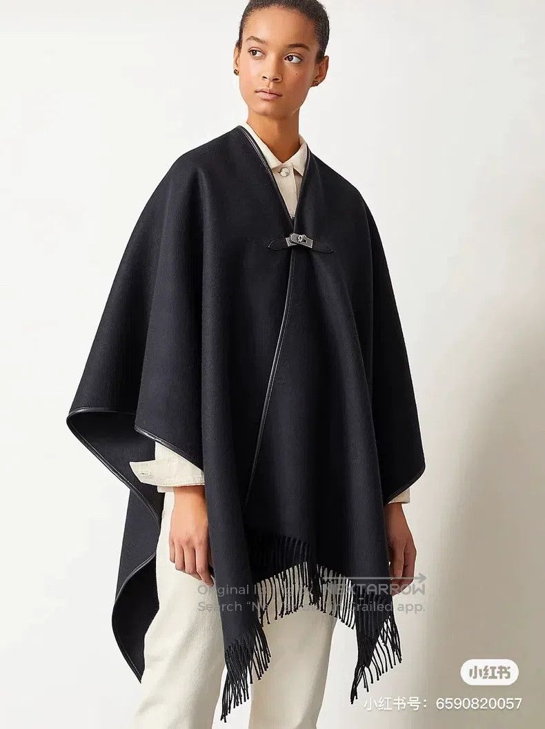 Hermes Hermes size 128*167cm Black cashmere Kelly cape Size M / US 6-8 / IT 42-44 - 7 Thumbnail
